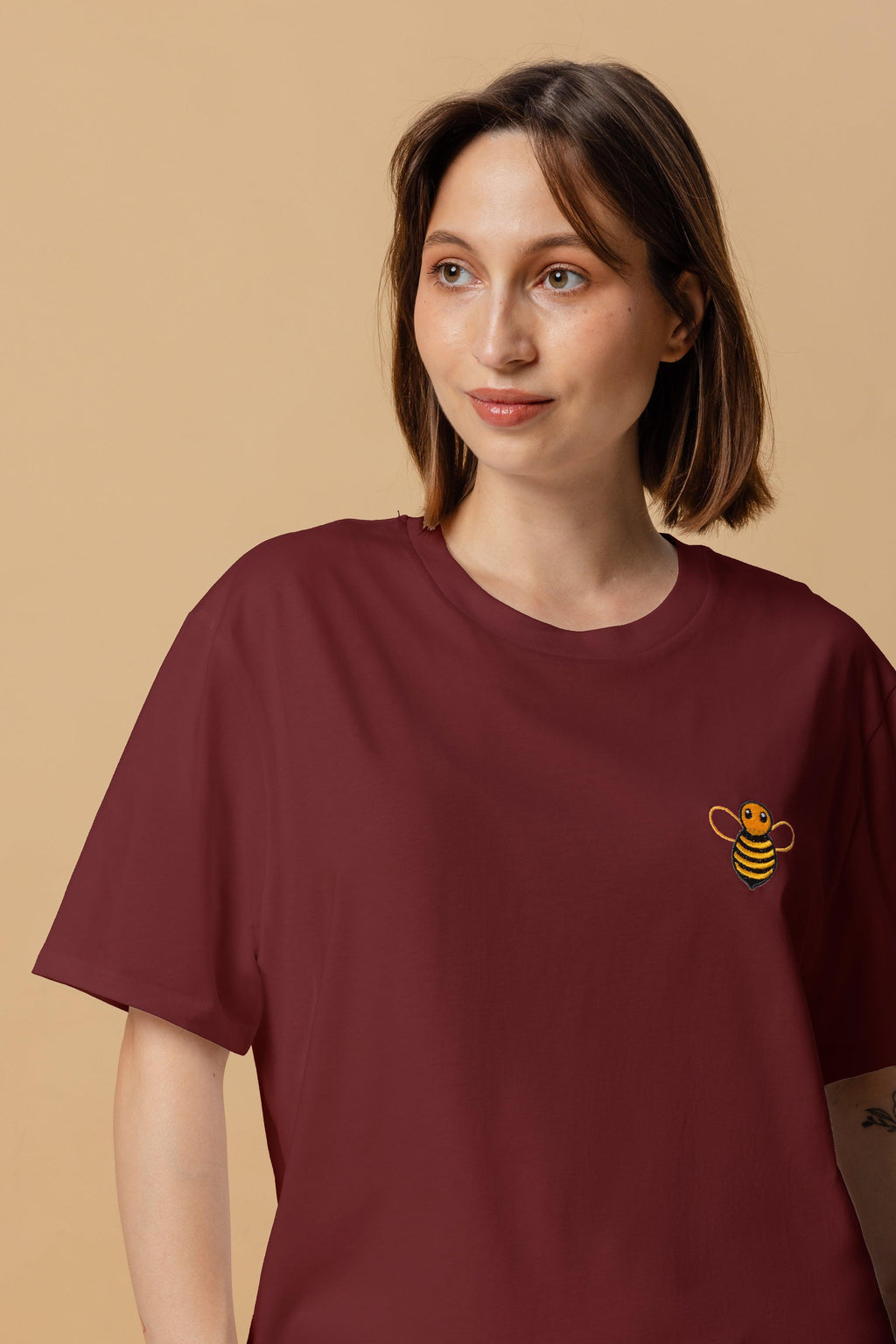 Organic Cotton Embroidered Bee T-Shirt