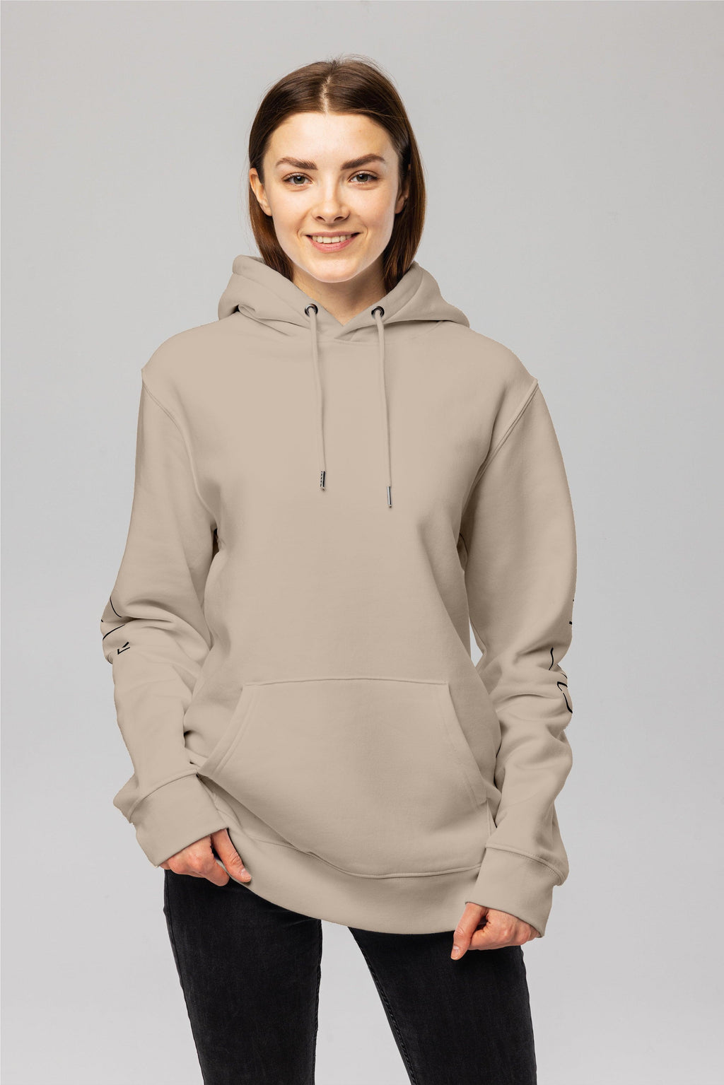 Organic Cotton Sleeve Hoodie in Desert Dust