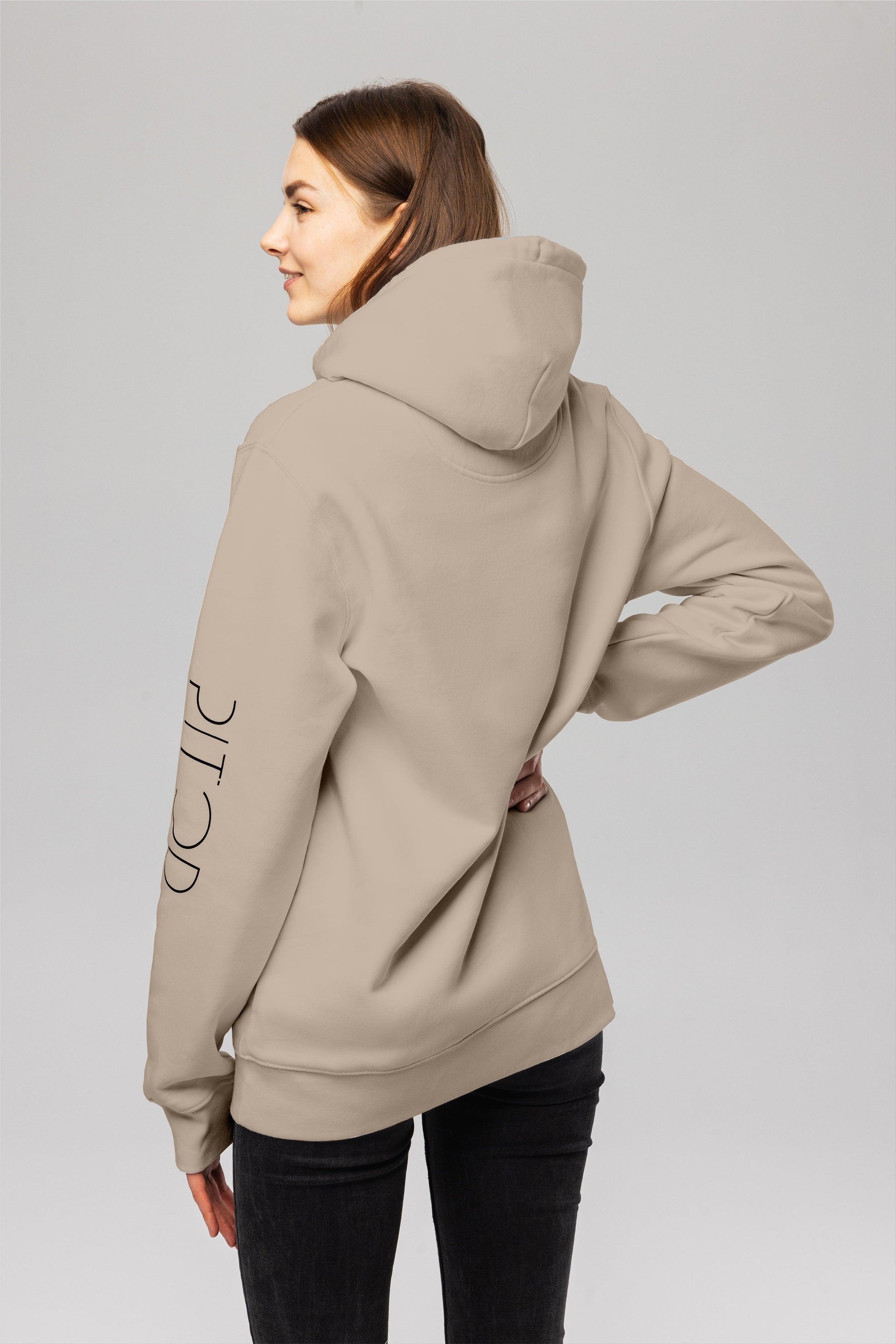 Organic Cotton Sleeve Hoodie in Desert Dust