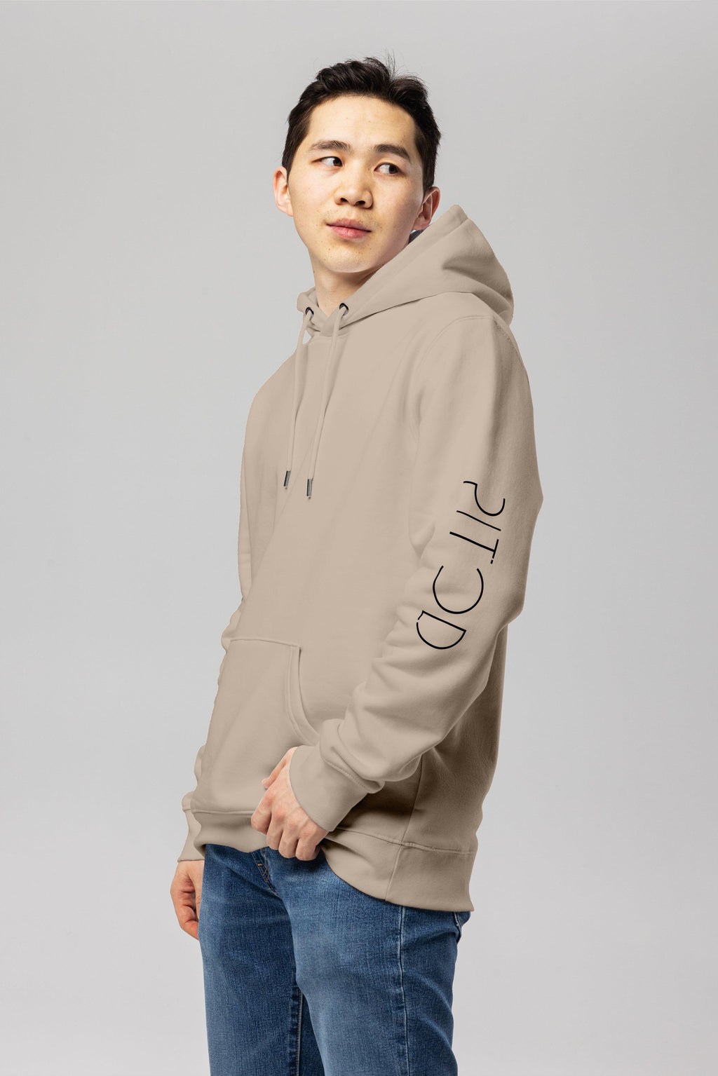 Organic Cotton Sleeve Hoodie in Desert Dust