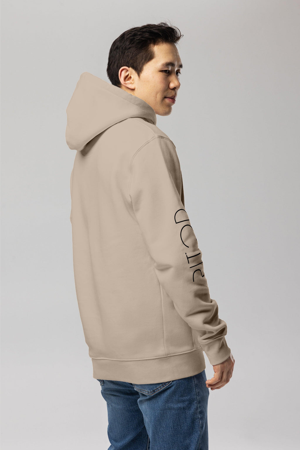 Organic Cotton Sleeve Hoodie in Desert Dust