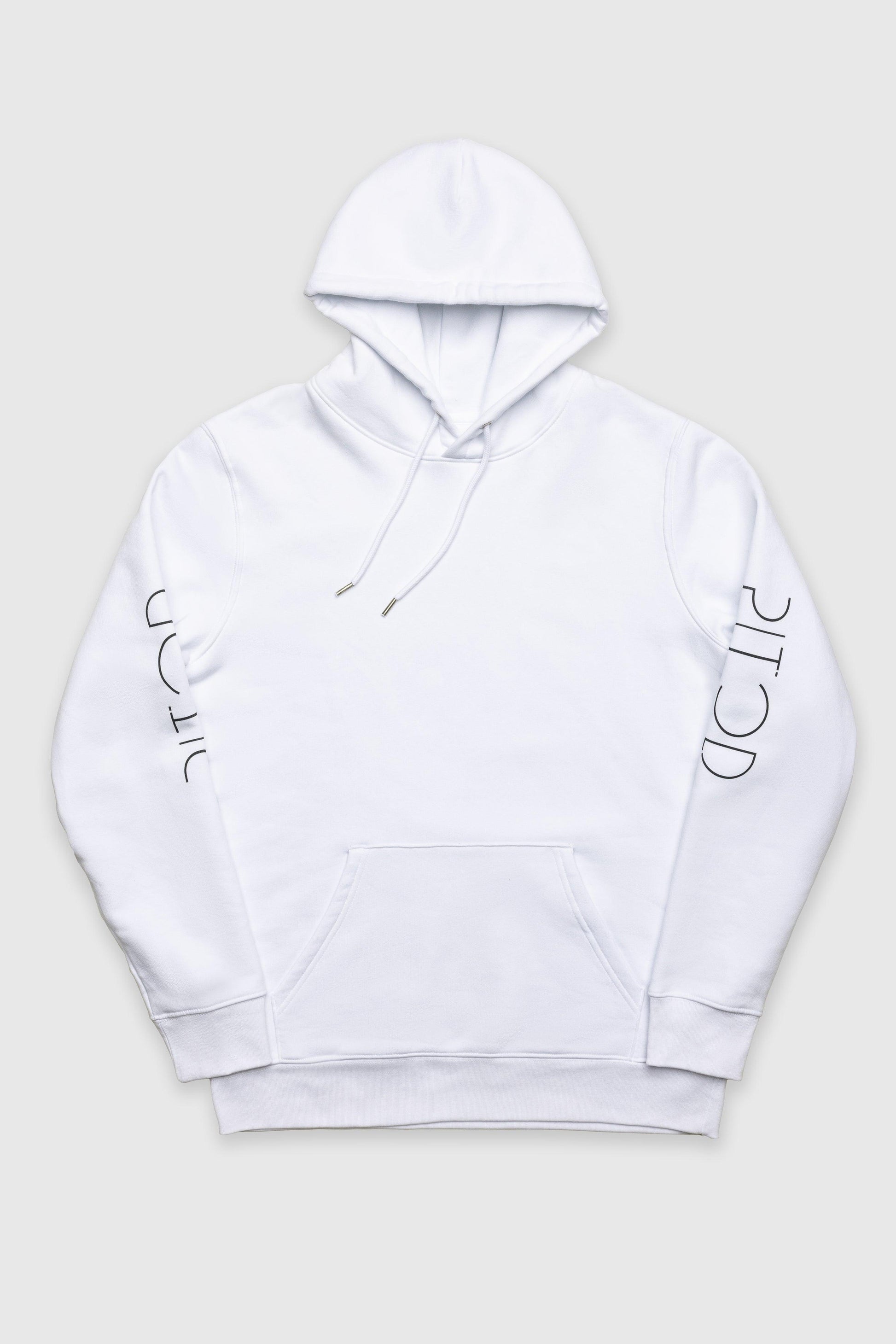Organic Cotton Sleeve Hoodie in White