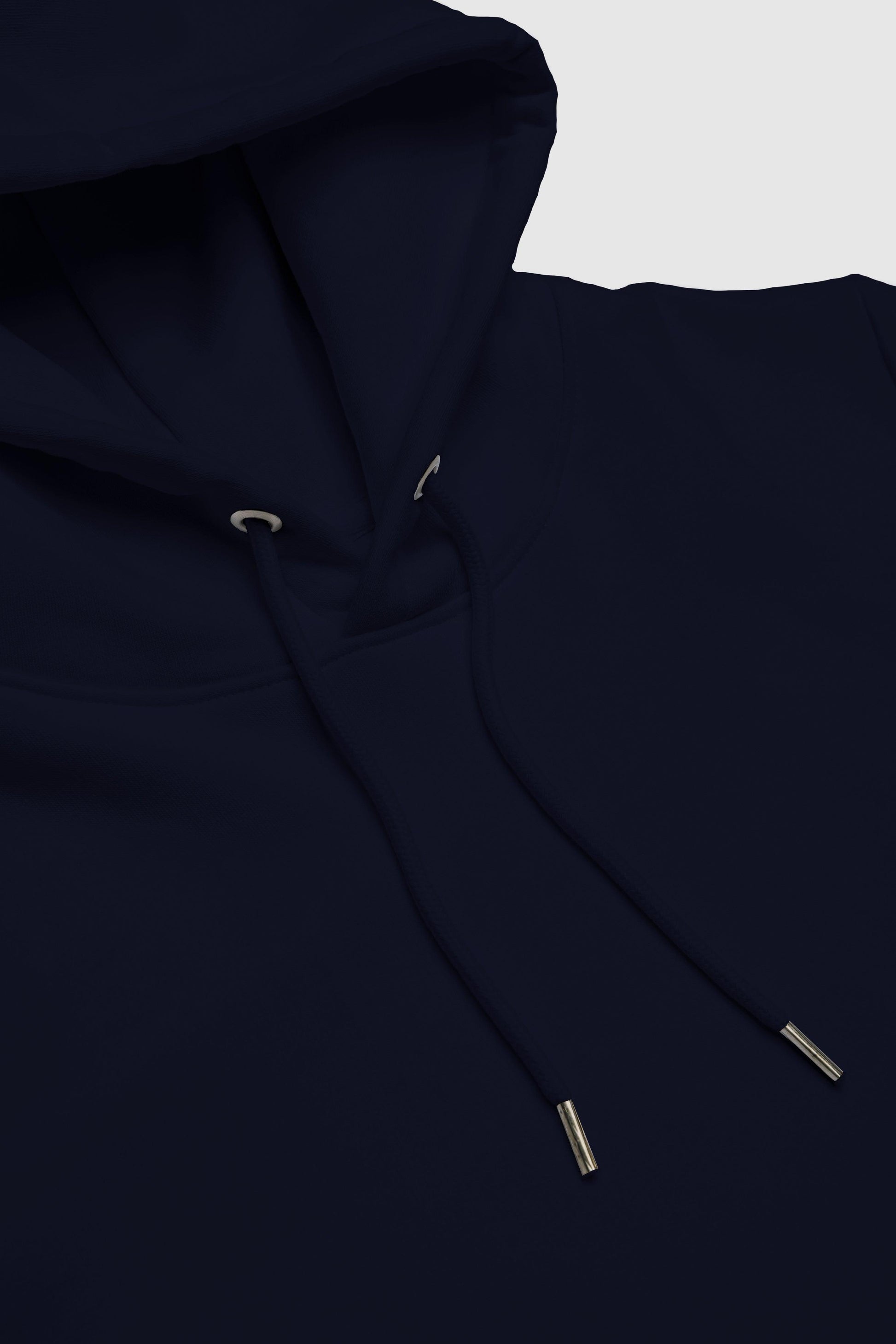 Organic Cotton Sleeve Hoodie in Navy