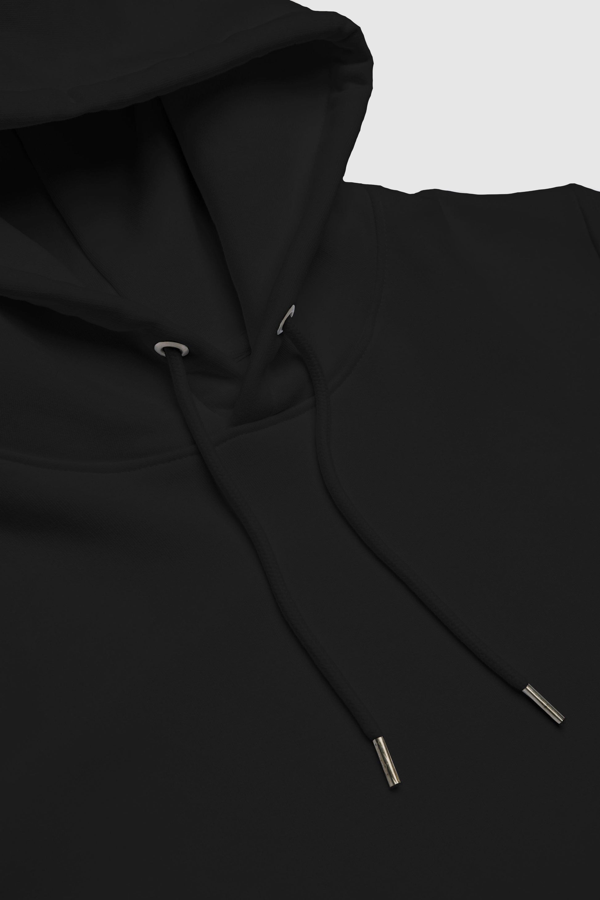 Organic Cotton Sleeve Hoodie in Black