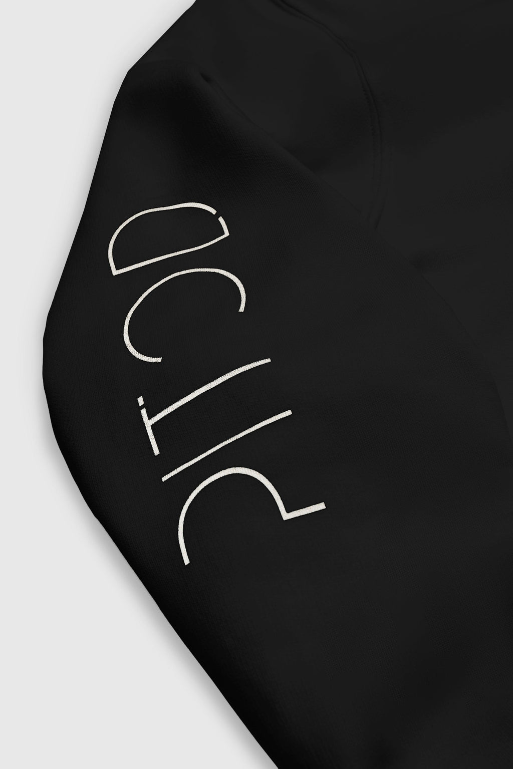 Organic Cotton Sleeve Hoodie in Black