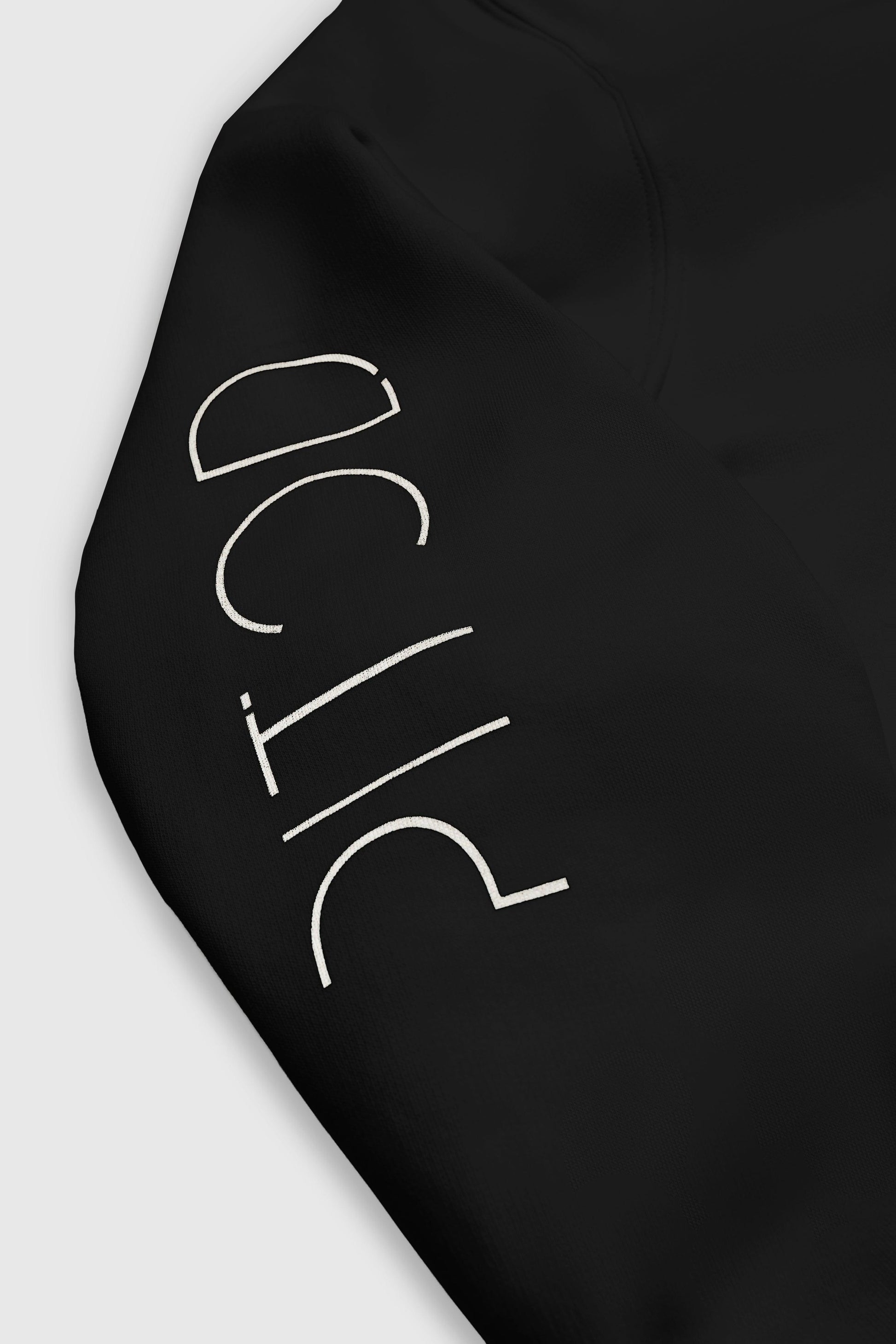 Organic Cotton Sleeve Hoodie in Black