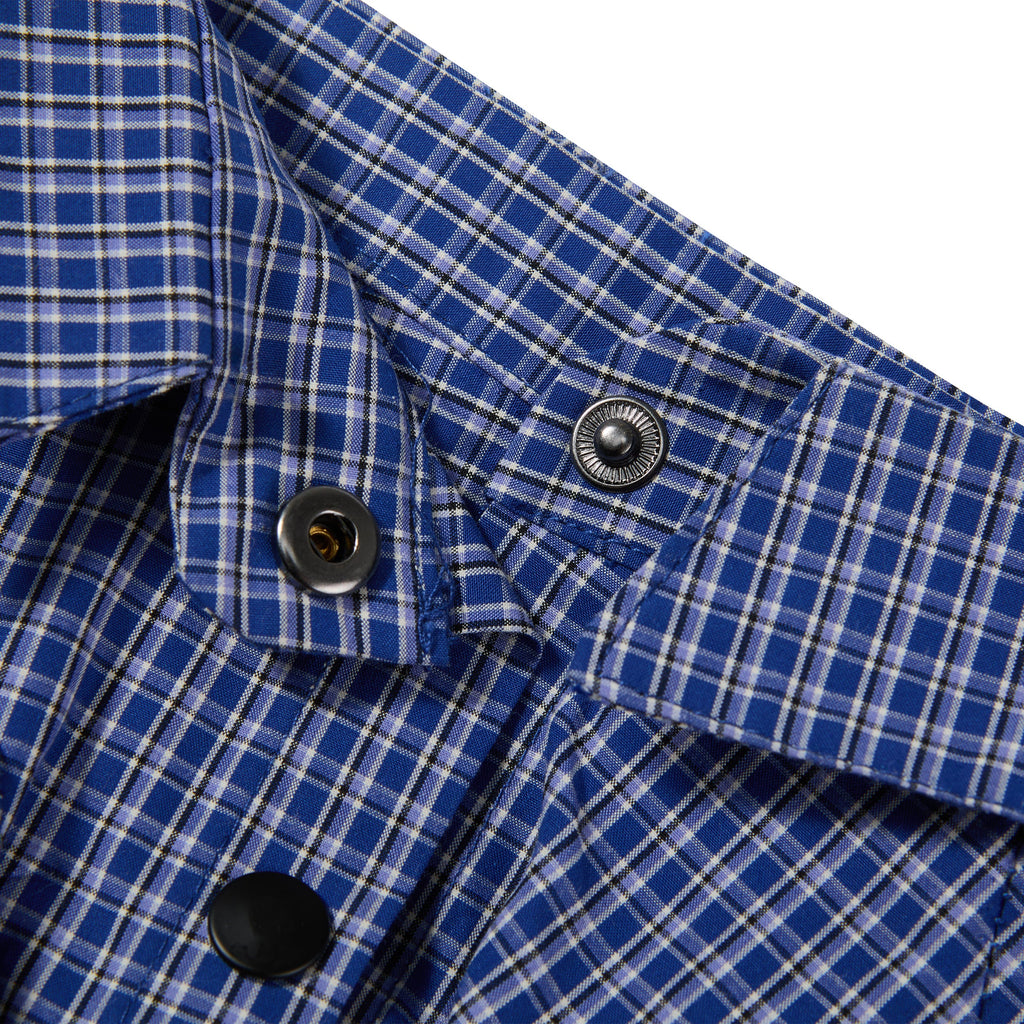 Blue Plaid Cotton Shirt