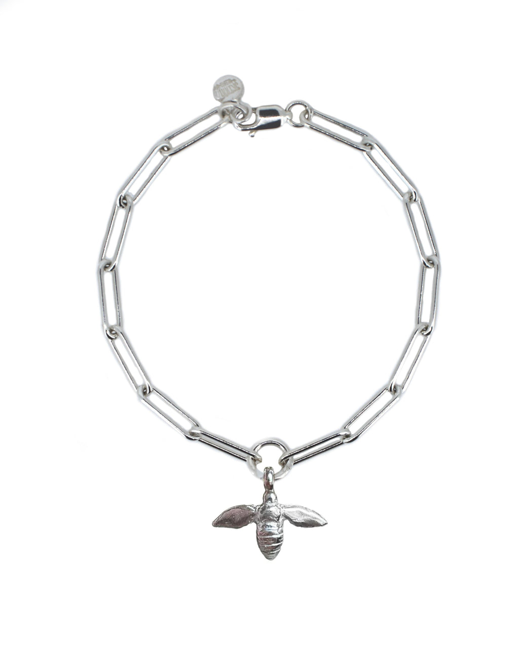 Honey Bee Trace Chain Bracelet in Sterling Silver