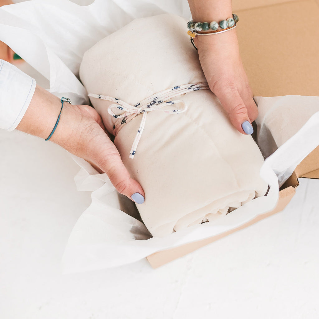 Padded Kids Play Mat in Ecru with Tassels