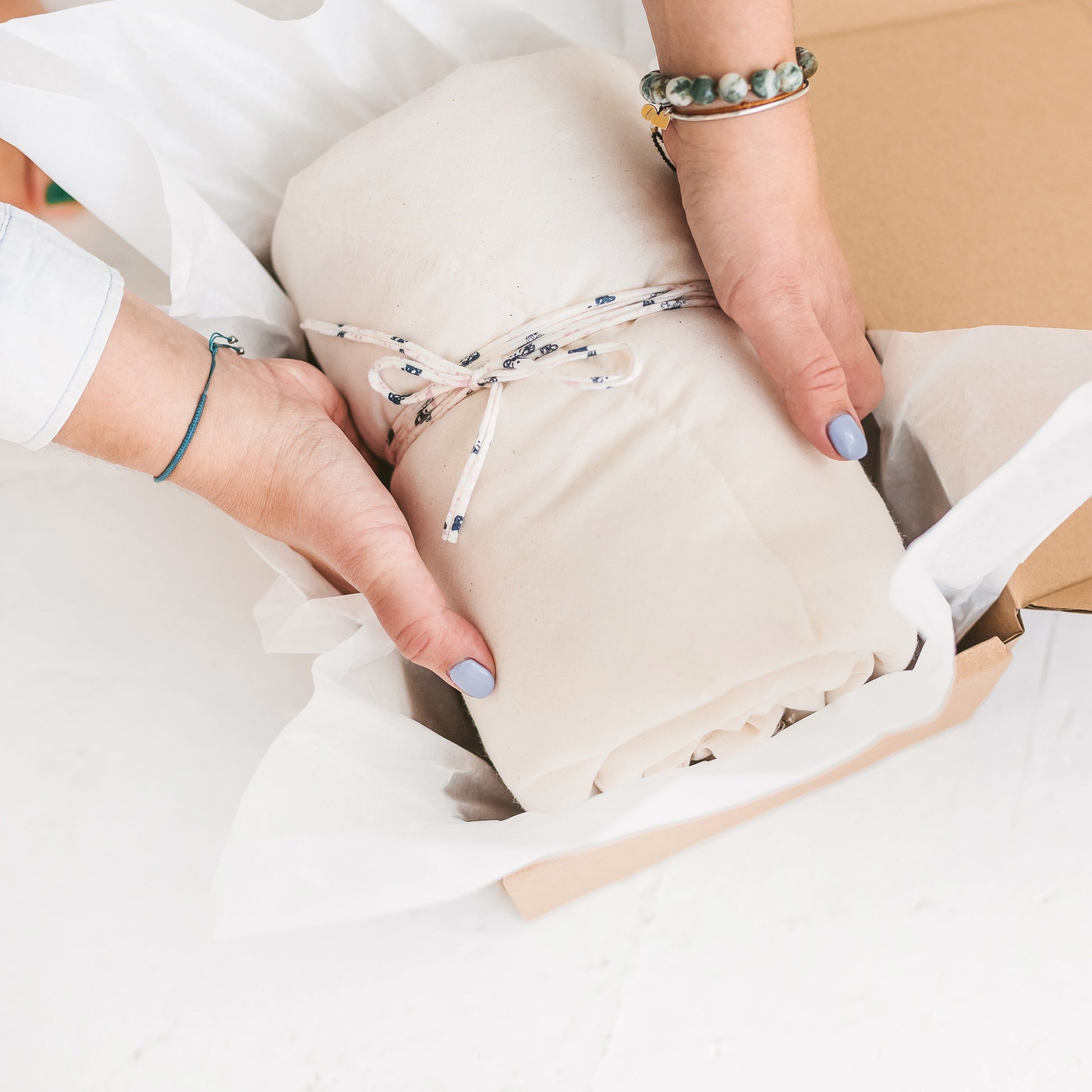 Padded Kids Play Mat in Ecru with Tassels