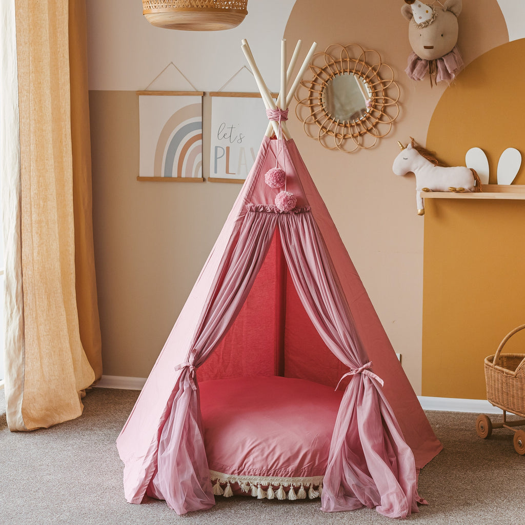 Fairy Kids Play Tent with Tulle in Rose