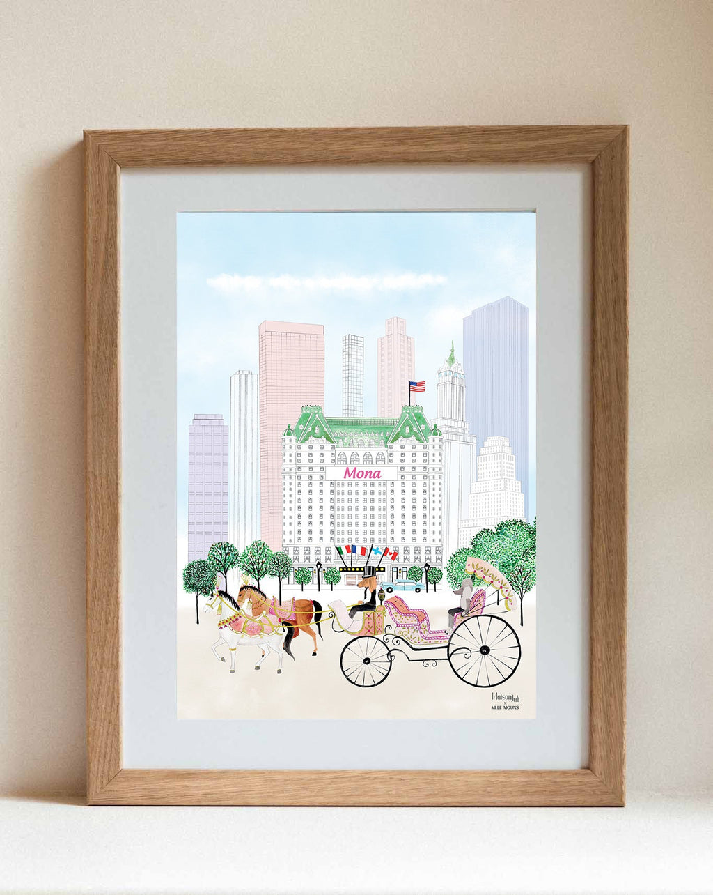 Central Park Carriage Print for Girls