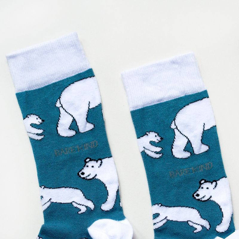 Save the Polar Bears Bamboo Socks in Blue