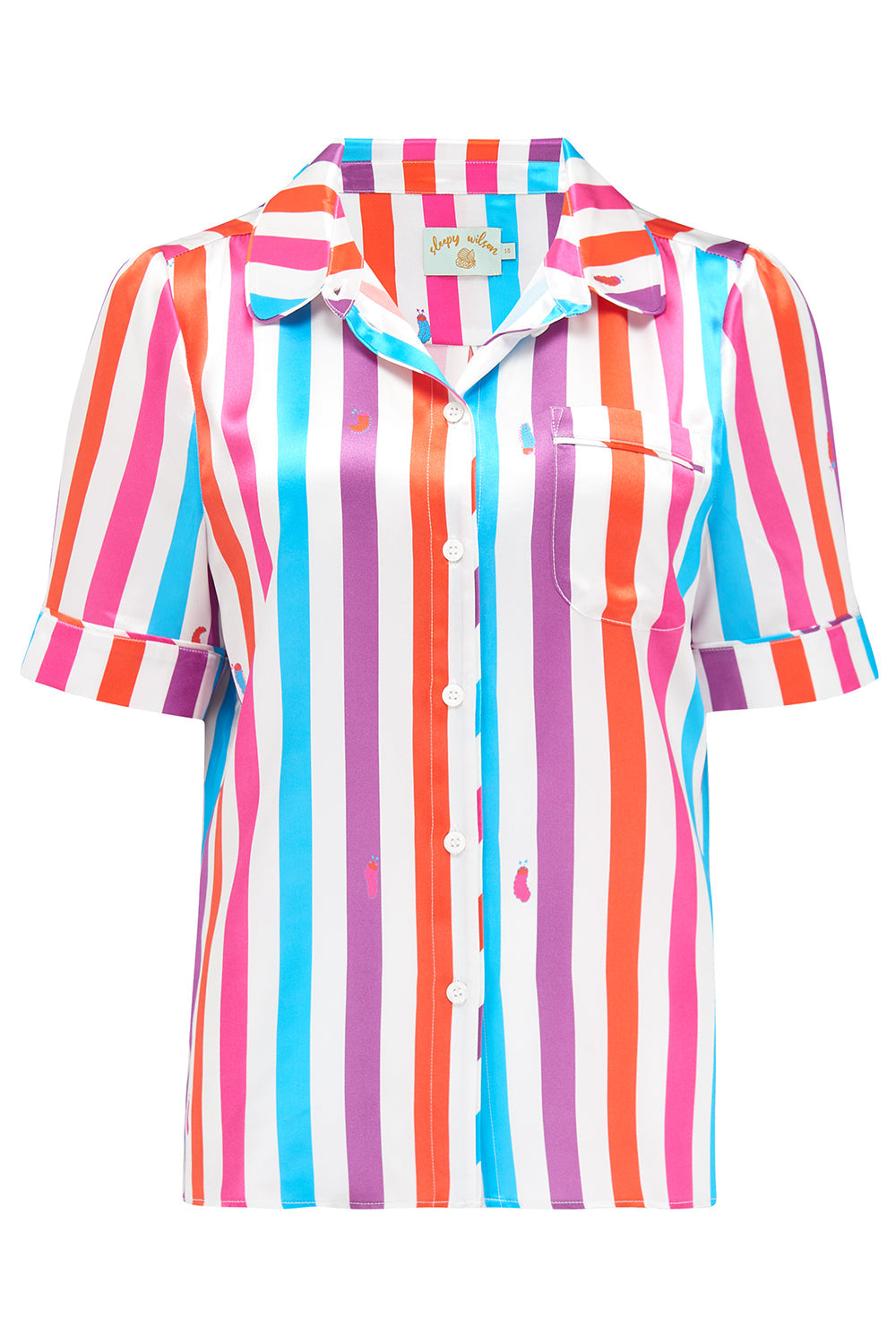 Poppy Hawaiian Stripe Silk Blouse