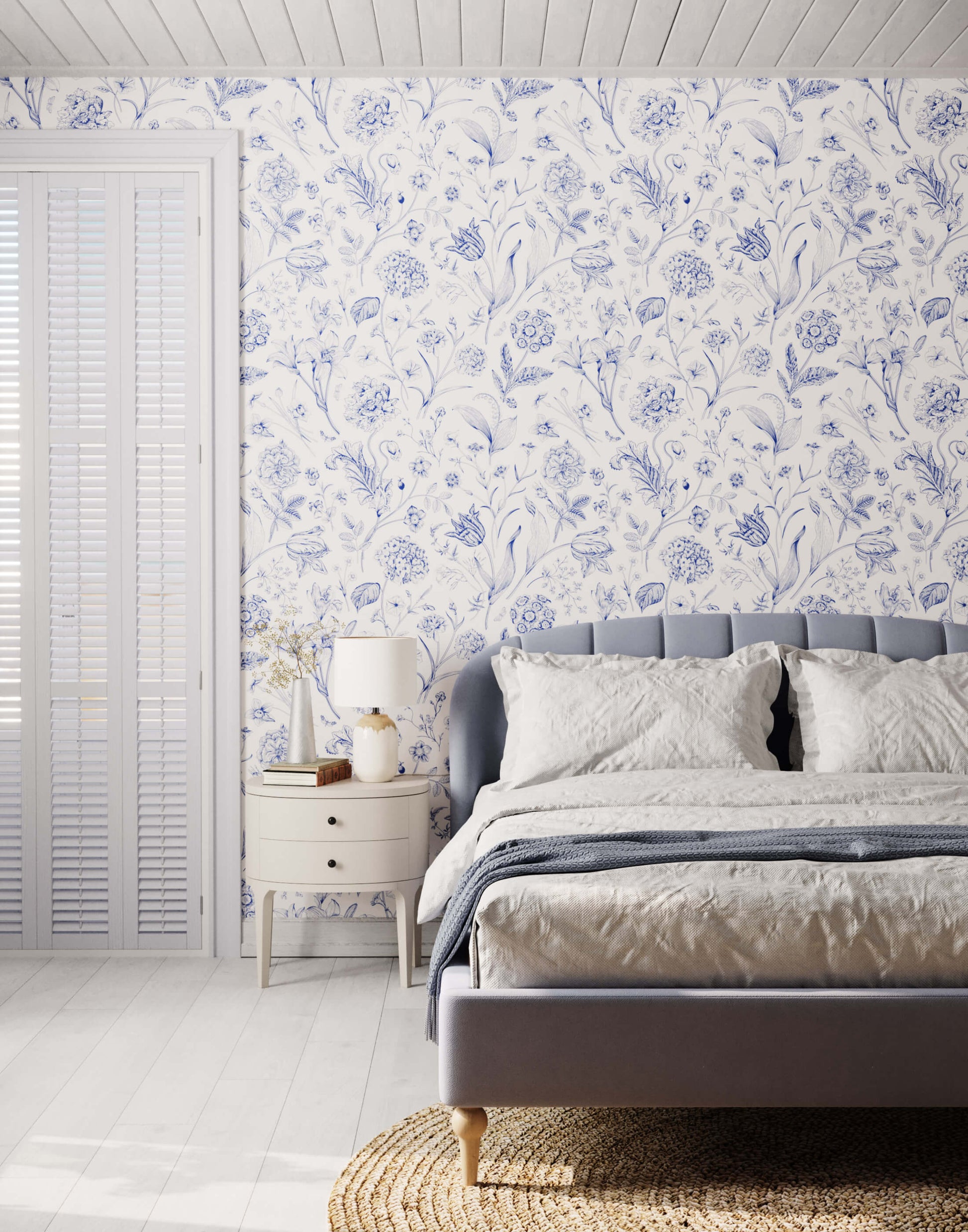 Porcelain Wildflower Wallpaper