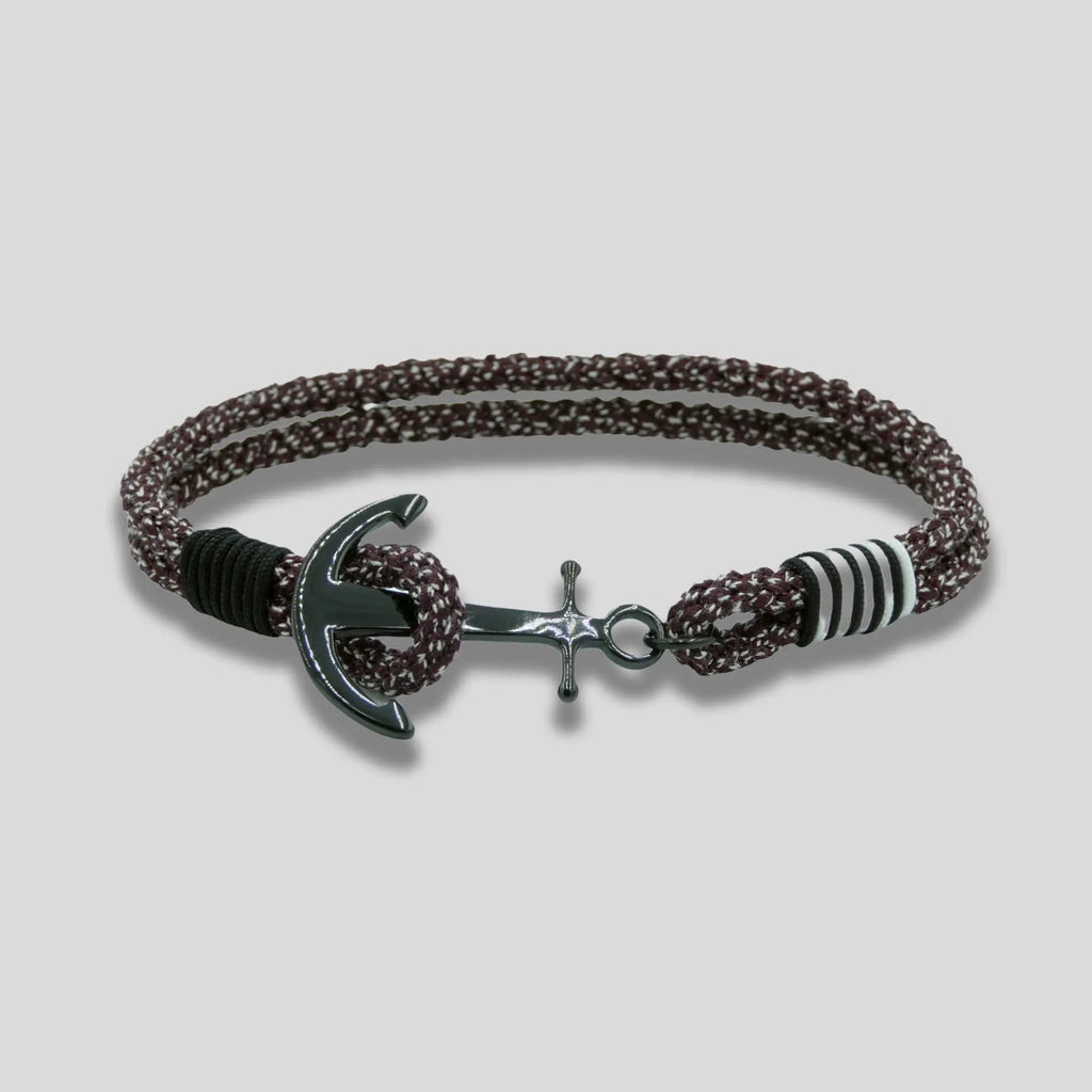 Brown Stainless Steel Anchor Bracelet for Men
