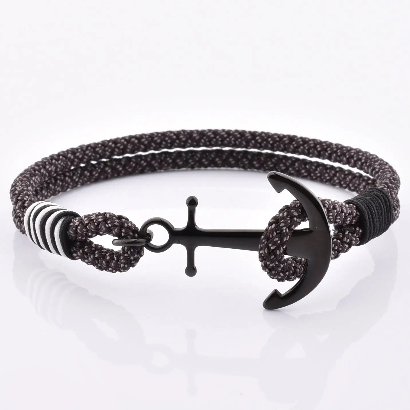 Brown Stainless Steel Anchor Bracelet for Men