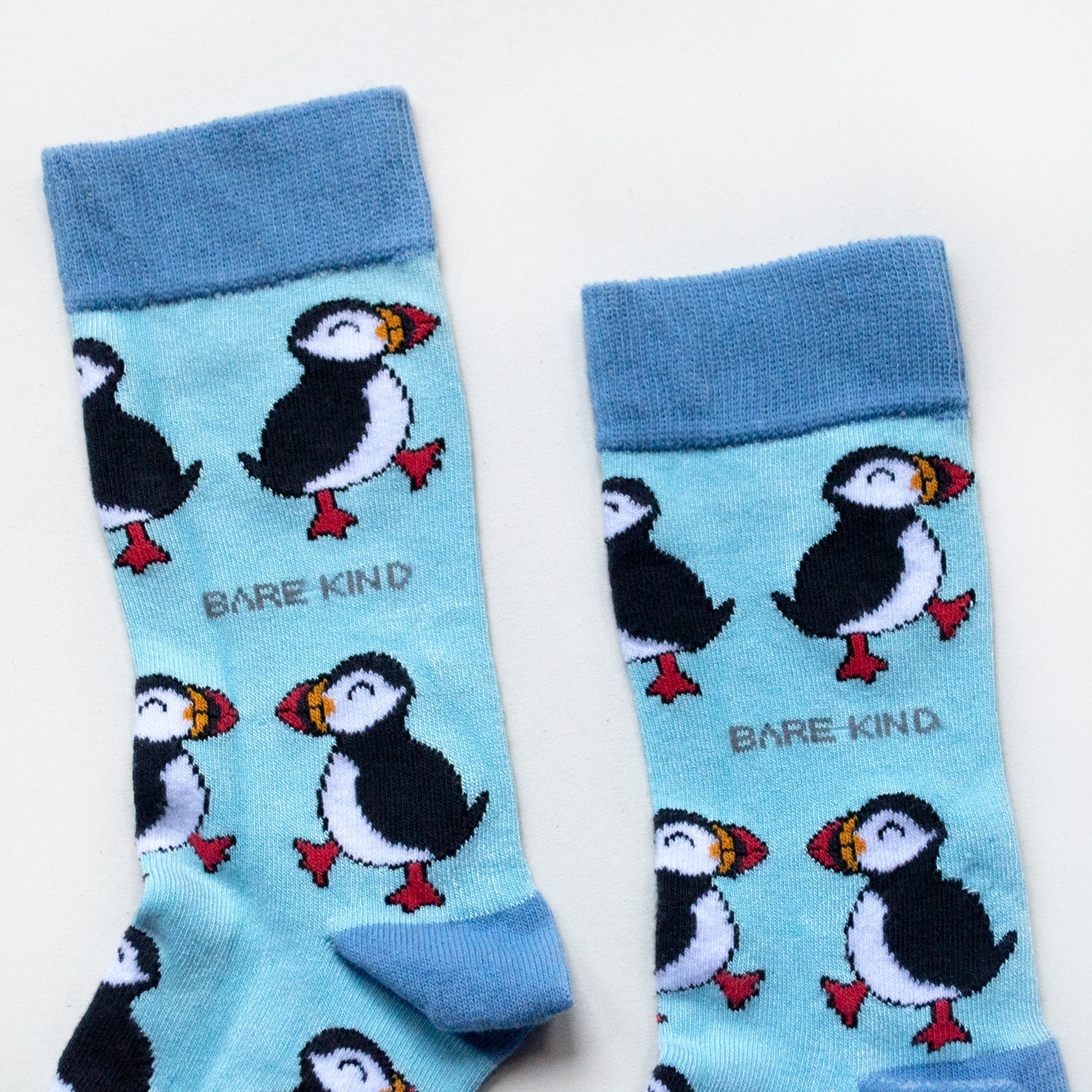 Save the Puffins Bamboo Socks in Blue