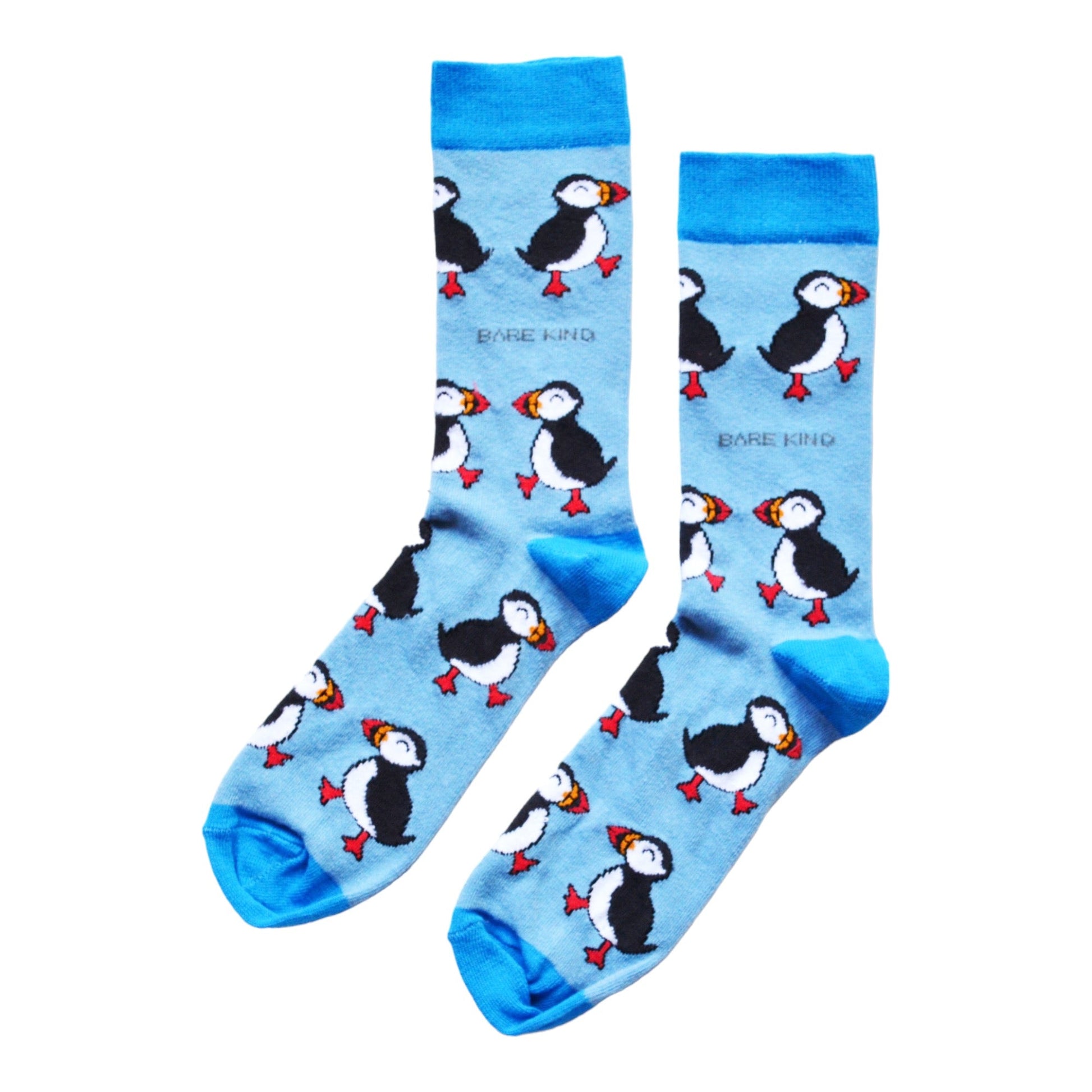 Save the Puffins Bamboo Socks in Blue