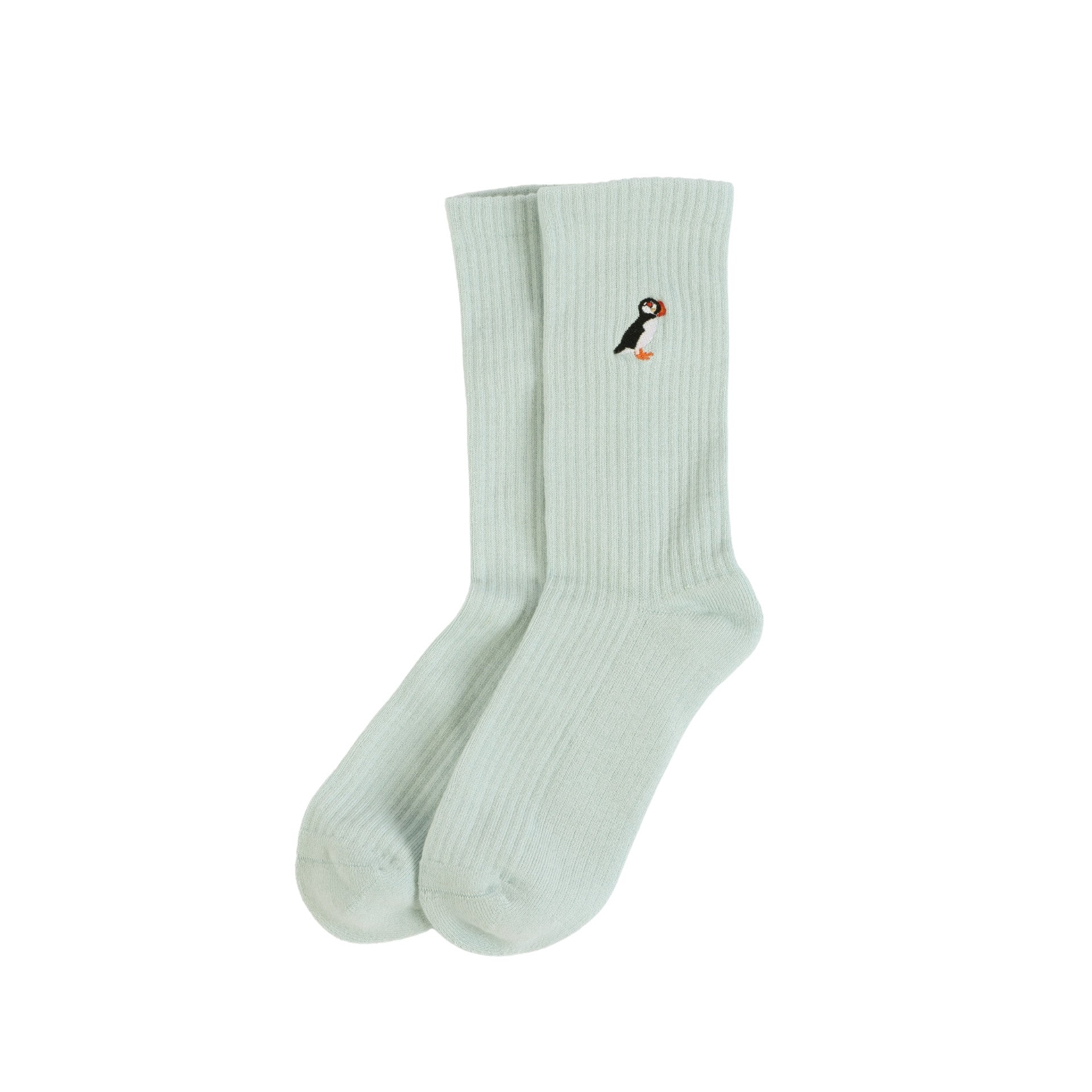 Save the Puffin Ribbed Bamboo Socks in Blue