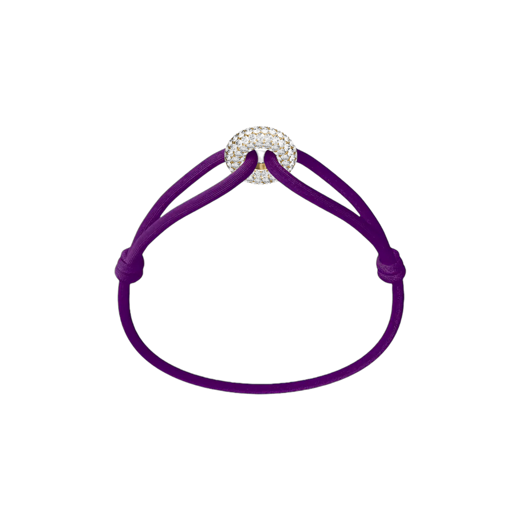 Golden Pave Cord Bracelet with Lab Diamonds