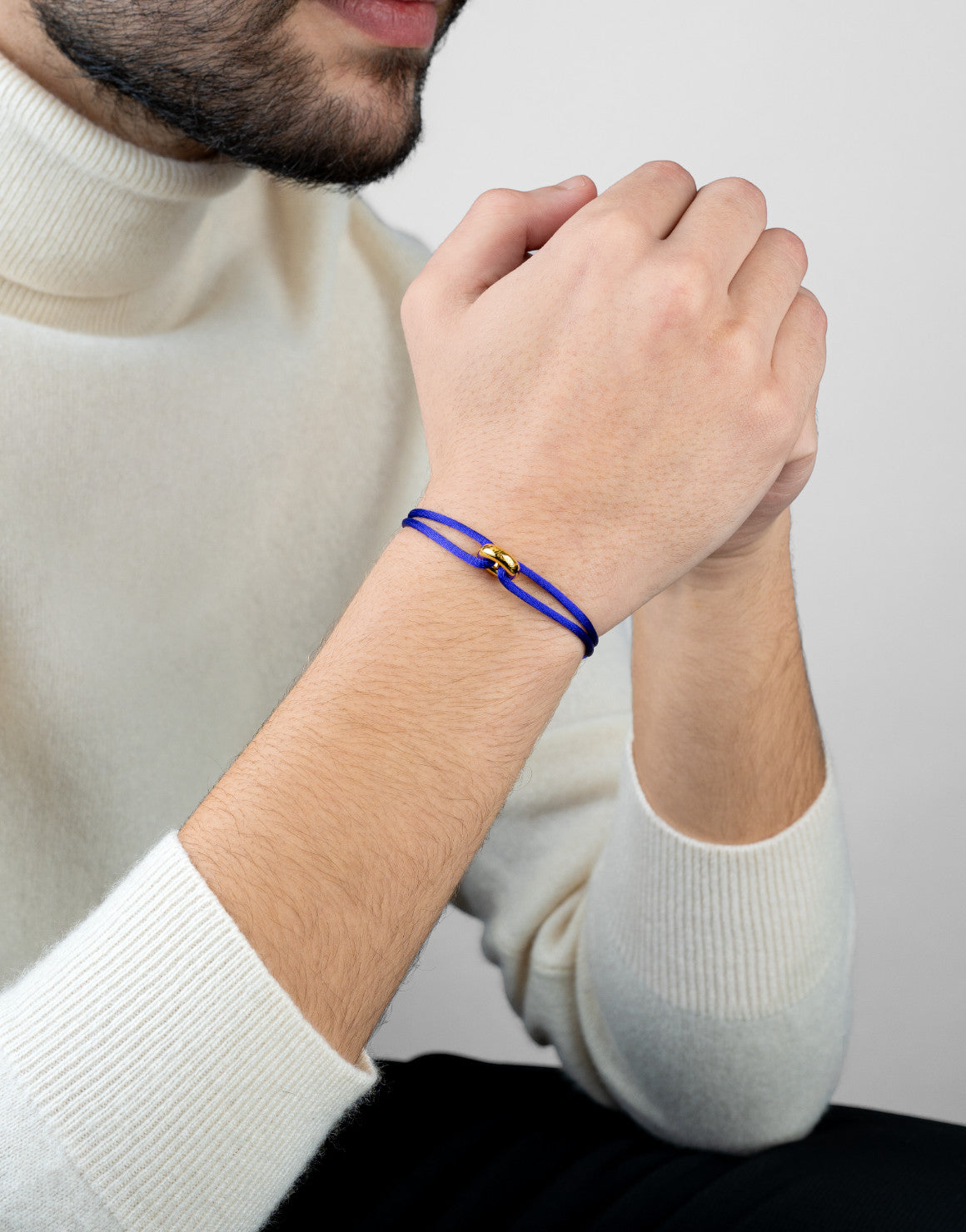 Golden Cord Bracelet Handcrafted in Sterling Silver