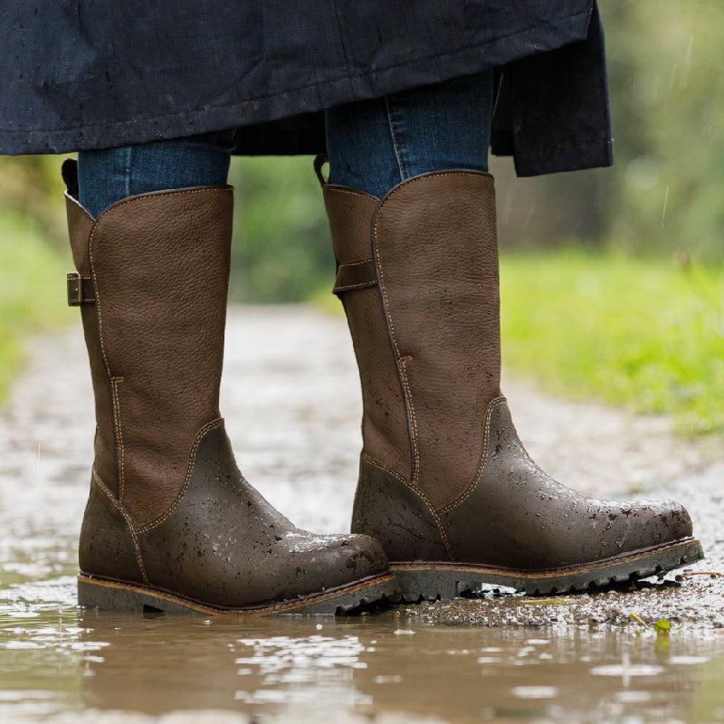 Waterproof Brown Boots Mid Calf