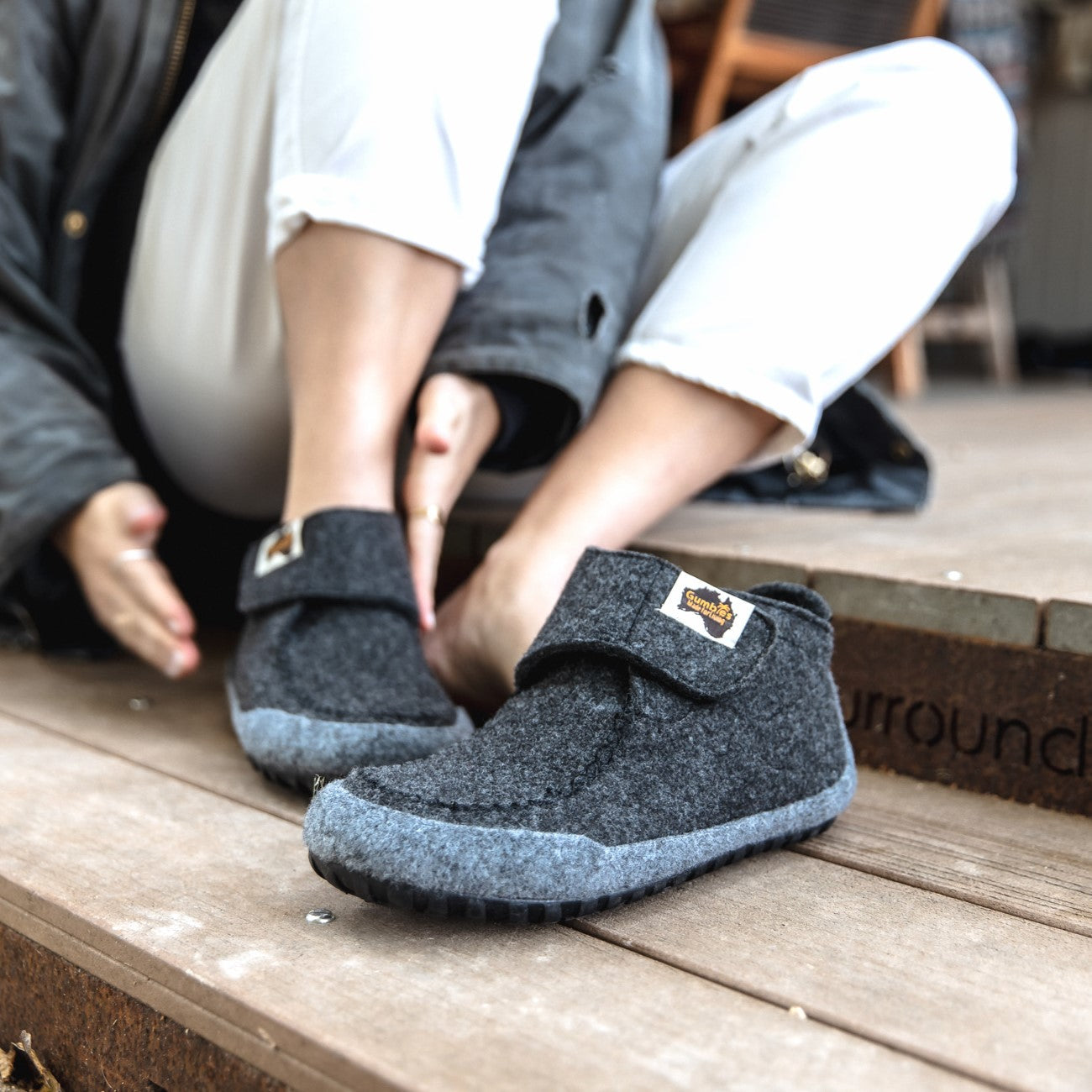 Quokka Women's Slipper Boots in Charcoal and Grey