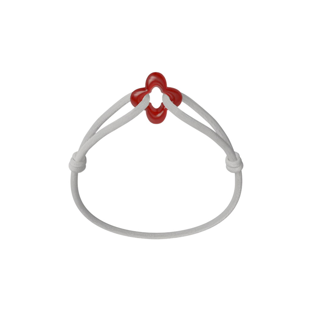 Red Clover Cord Bracelet with Carnelian
