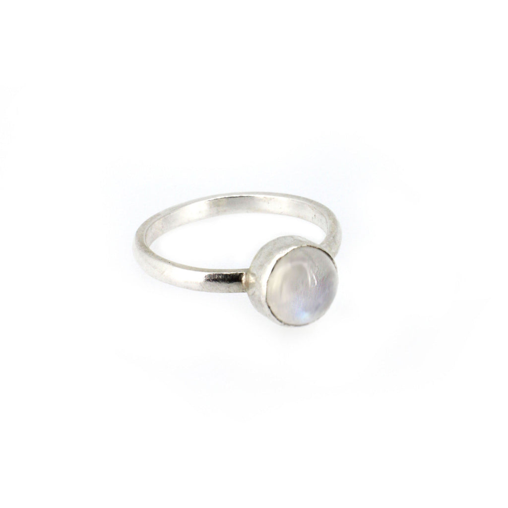 Rainbow Moonstone Ring in Sterling Silver