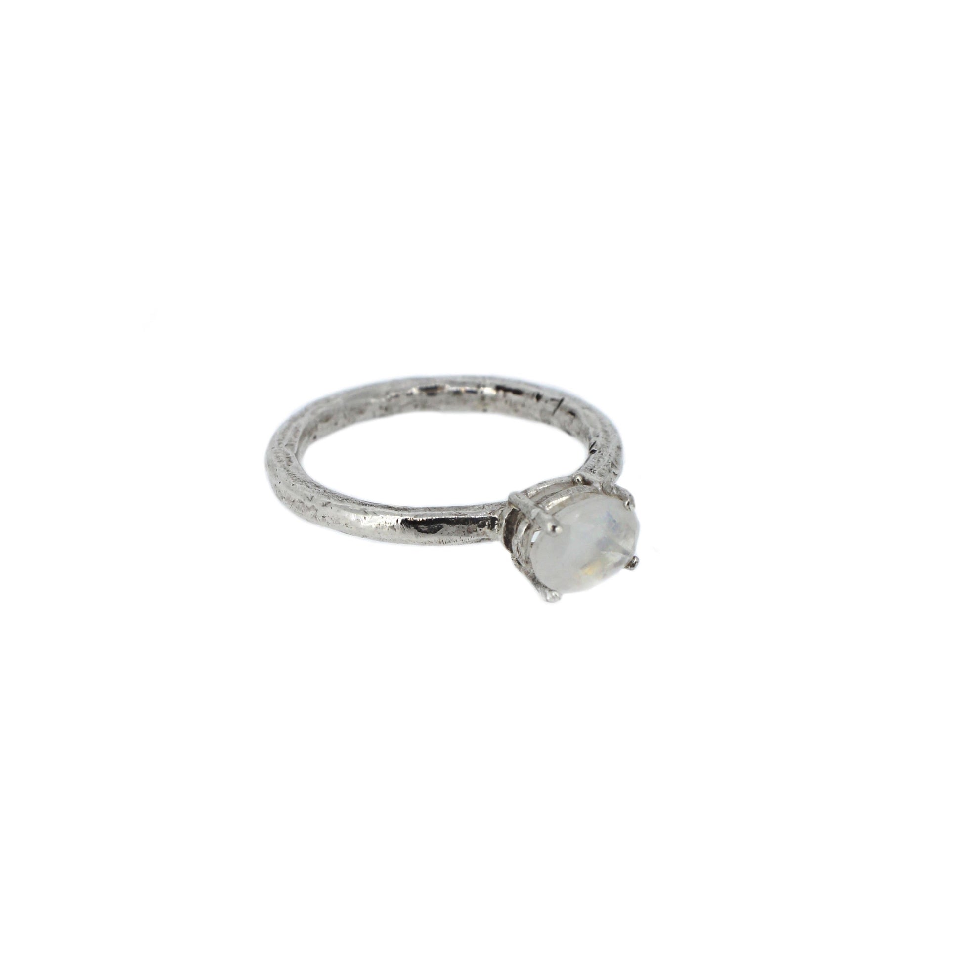 Baby Rainbow Moonstone Ring in Sterling Silver