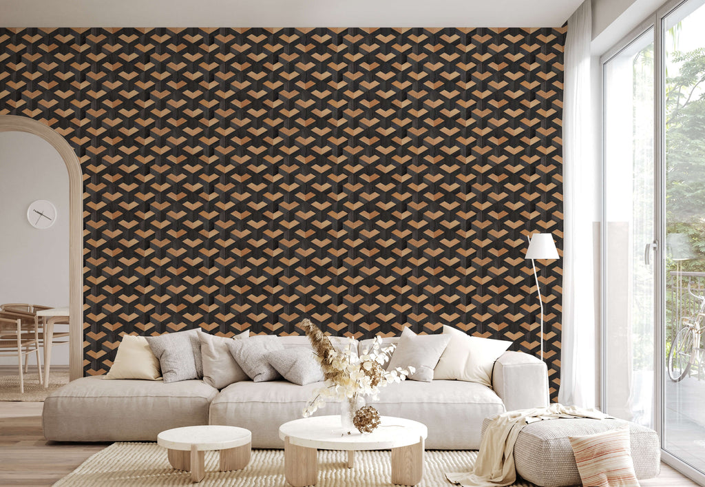 Radnor 3D Wood Cube Wallpaper