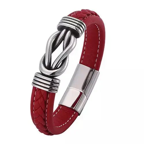 Red Leather Knot Bracelet
