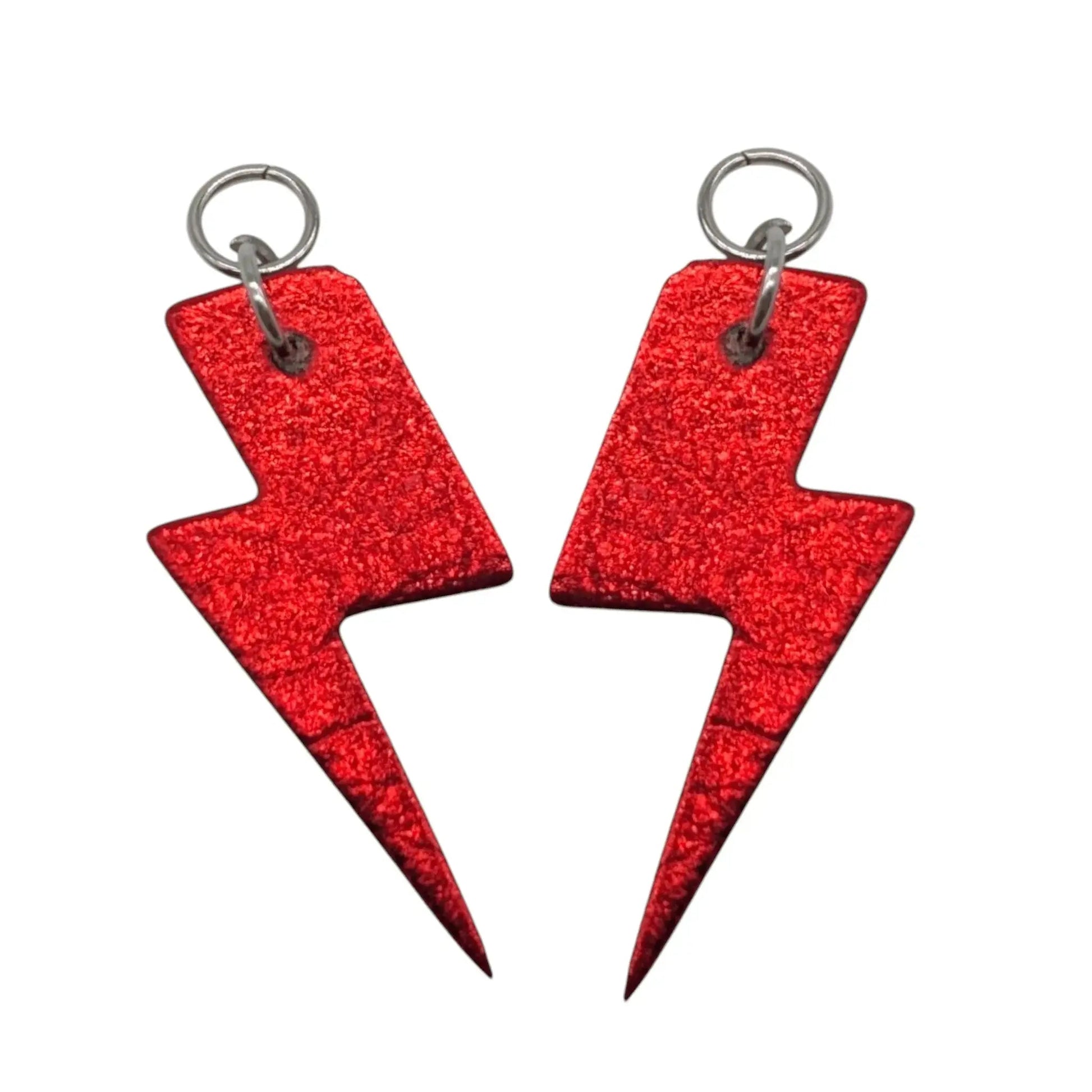 Red Lightning Bolt Mini Cork Charms