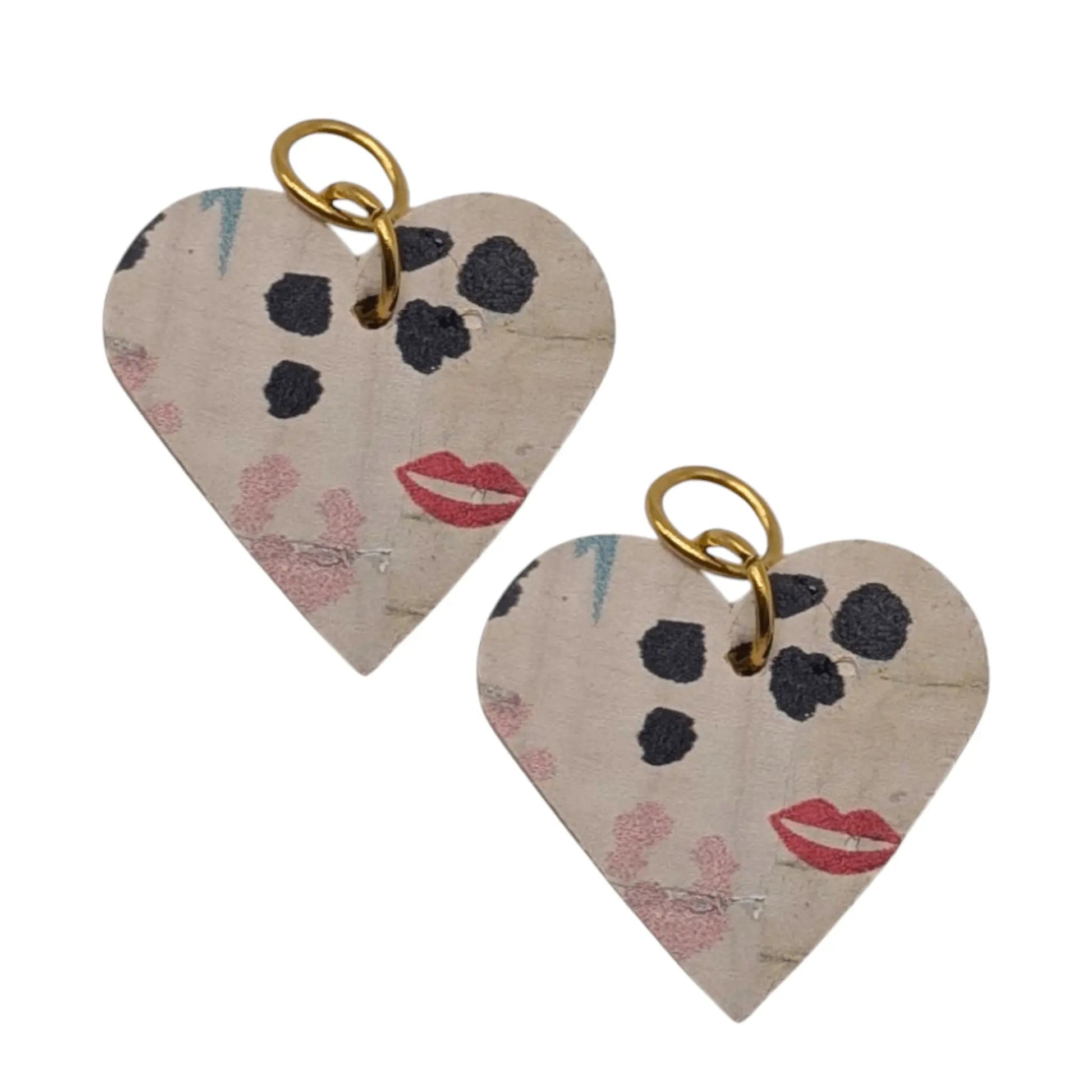Red Heart Mini Cork Charms