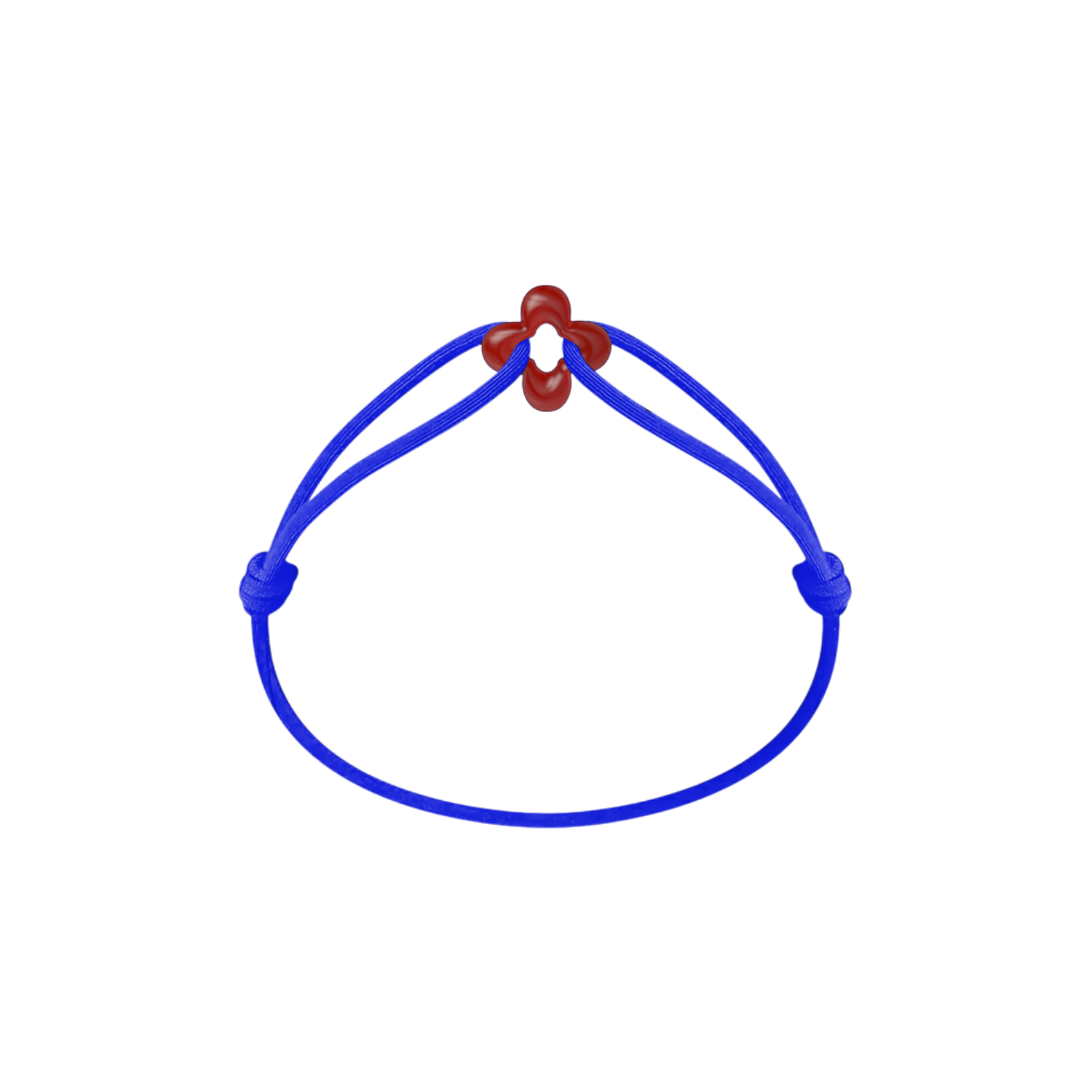 Mini Red Clover Cord Bracelet with Carnelian