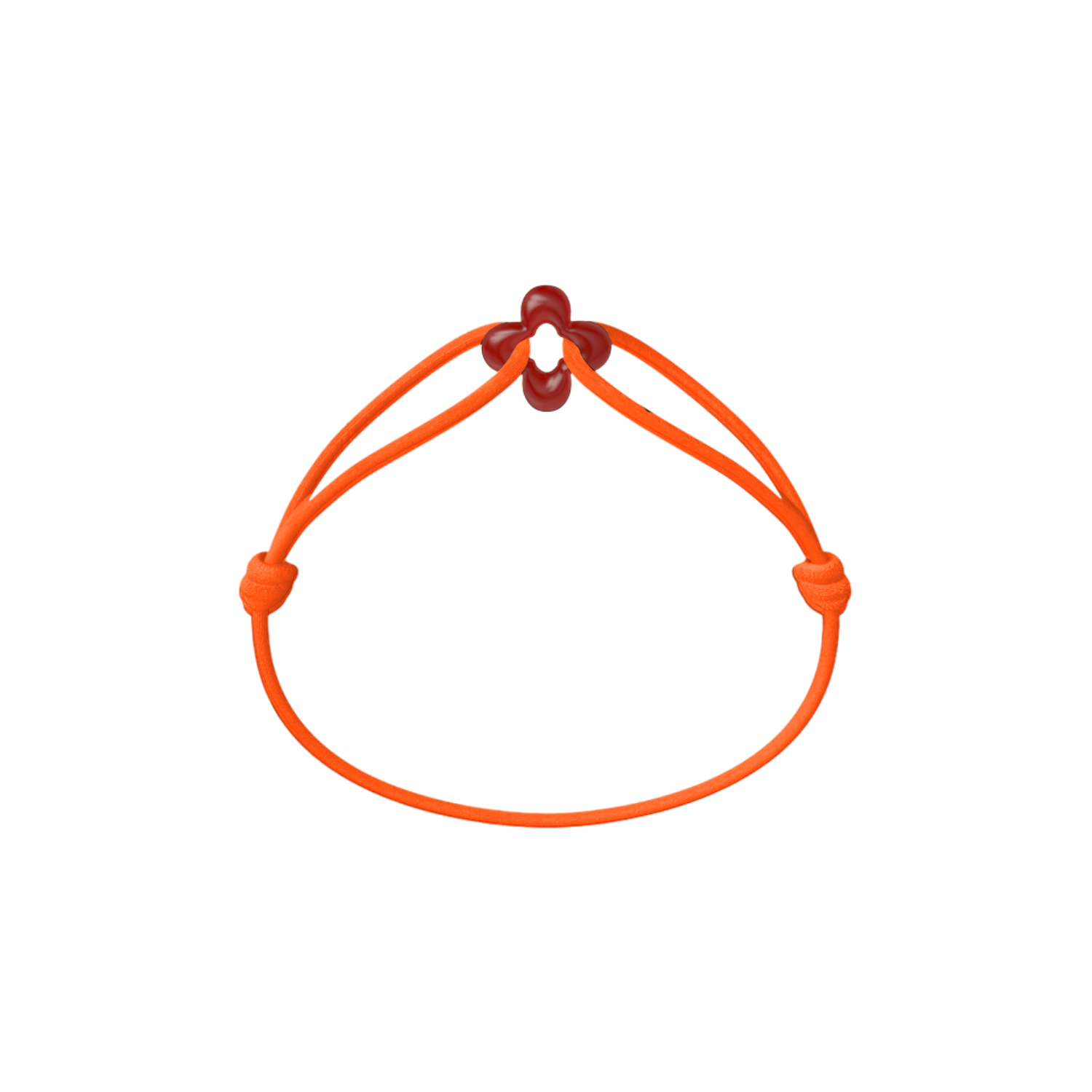 Mini Red Clover Cord Bracelet with Carnelian