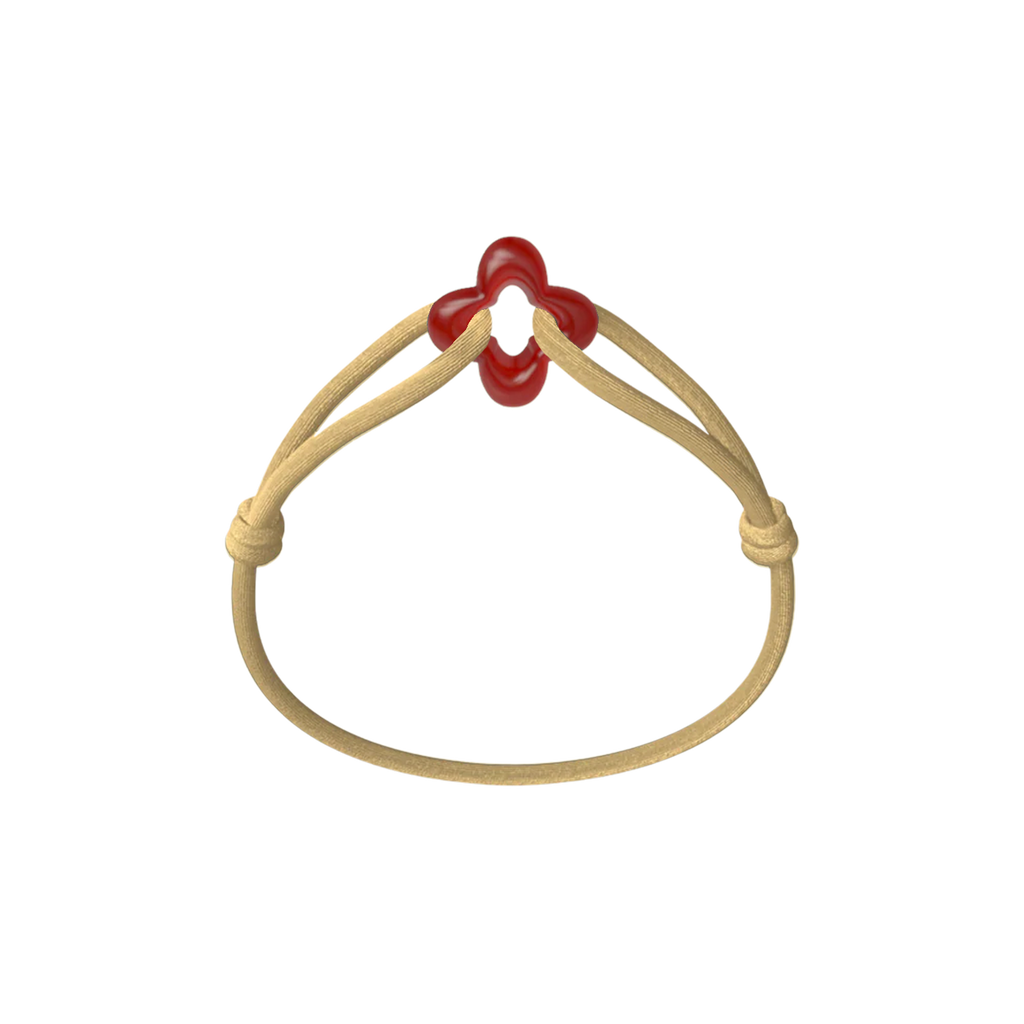 Red Clover Cord Bracelet with Carnelian