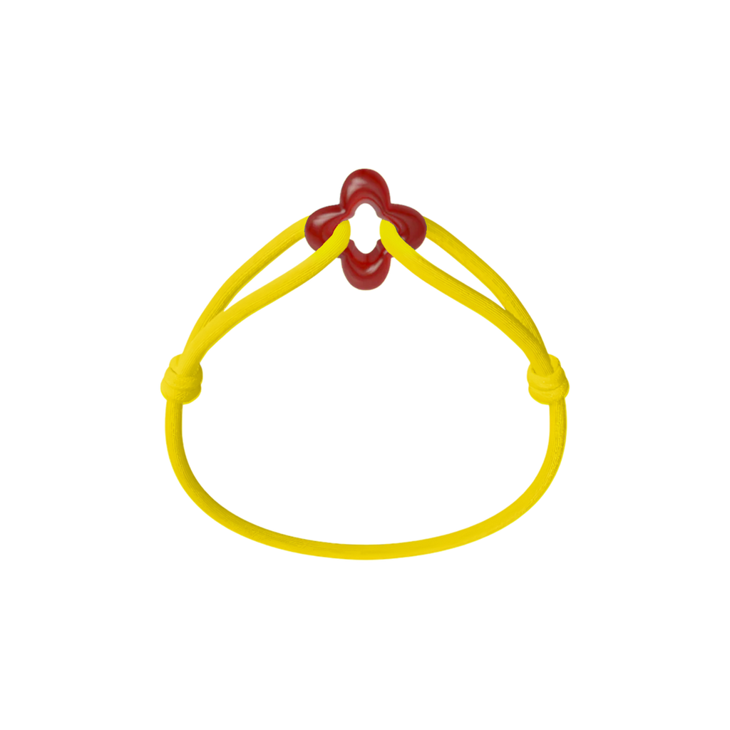 Red Clover Cord Bracelet with Carnelian