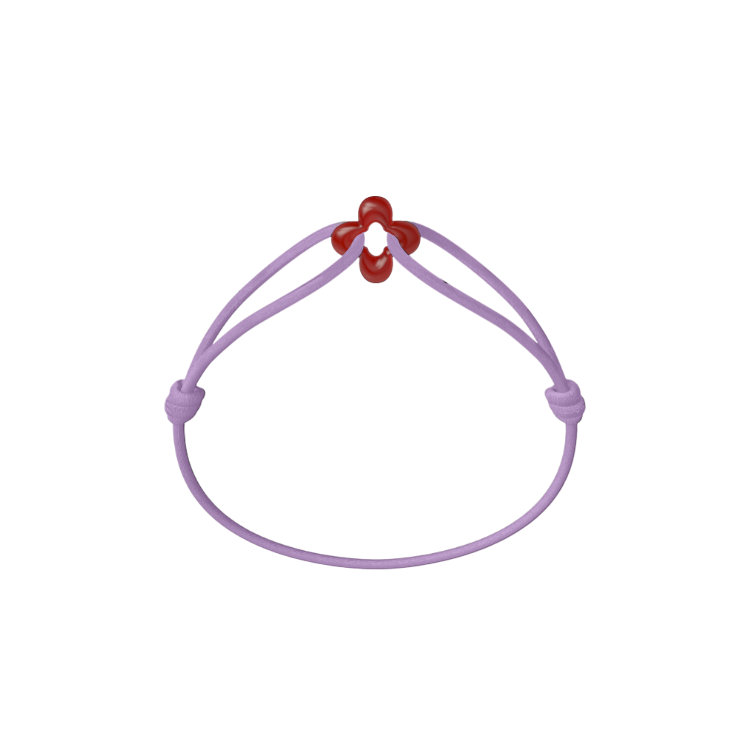 Mini Red Clover Cord Bracelet with Carnelian