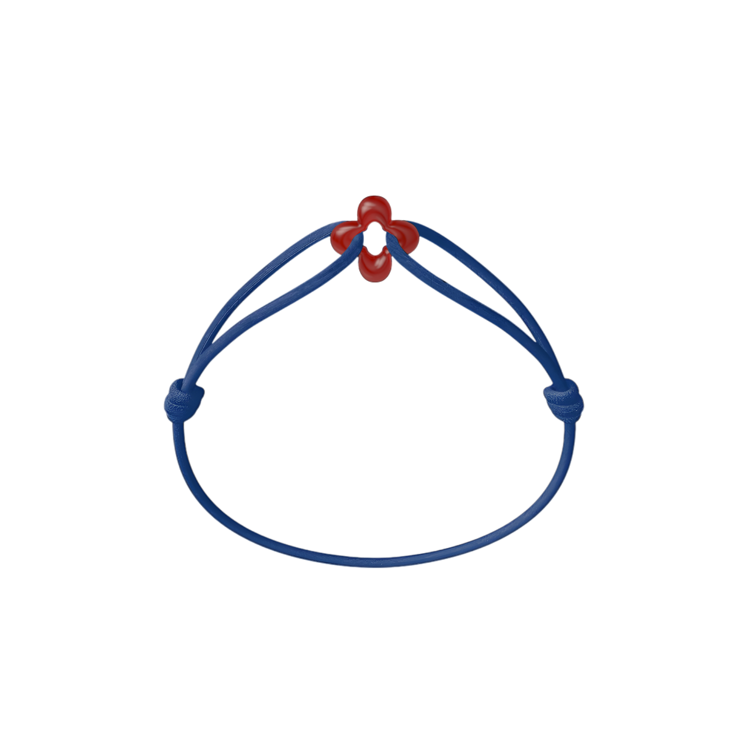 Mini Red Clover Cord Bracelet with Carnelian