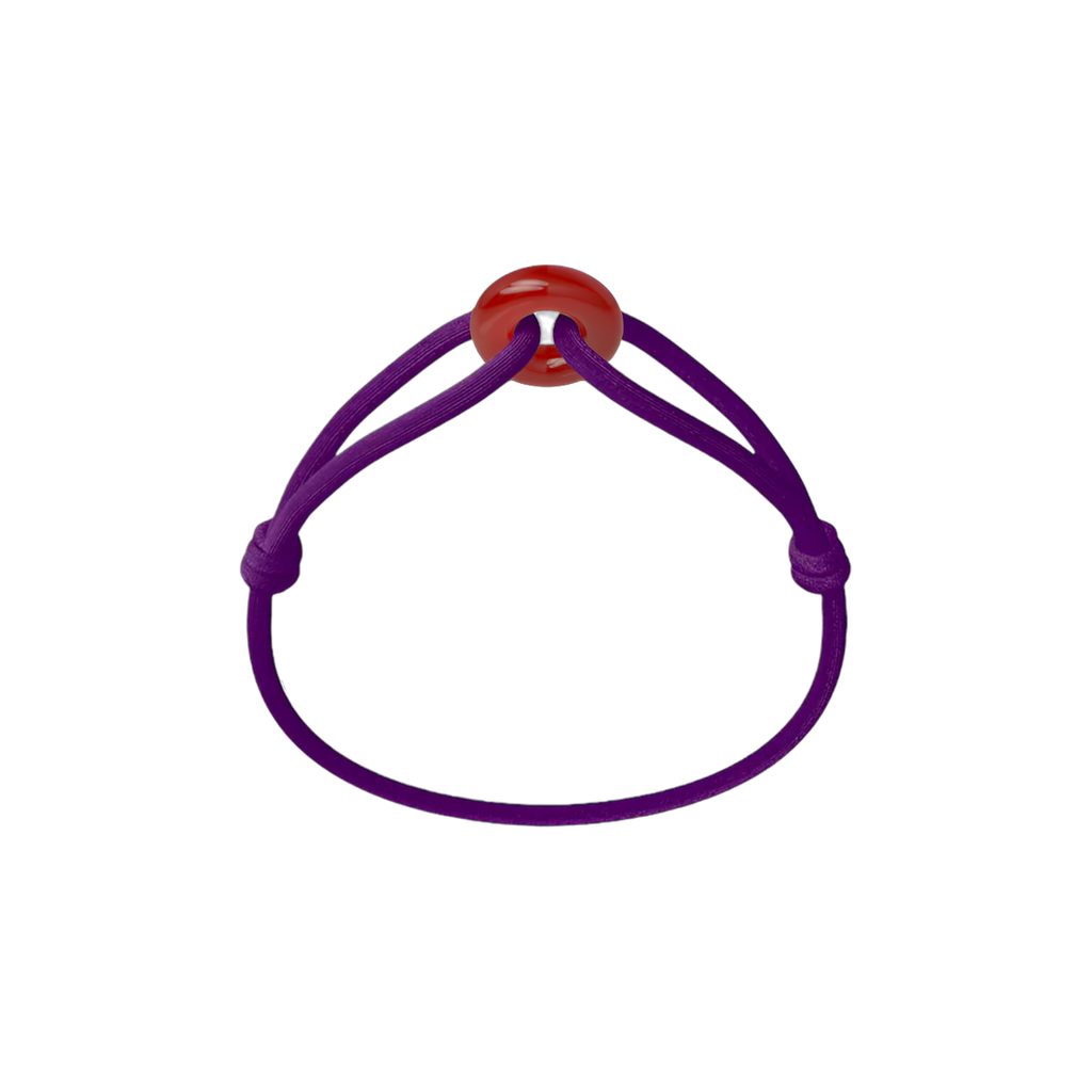 Red Soho Cord Bracelet with Carnelian