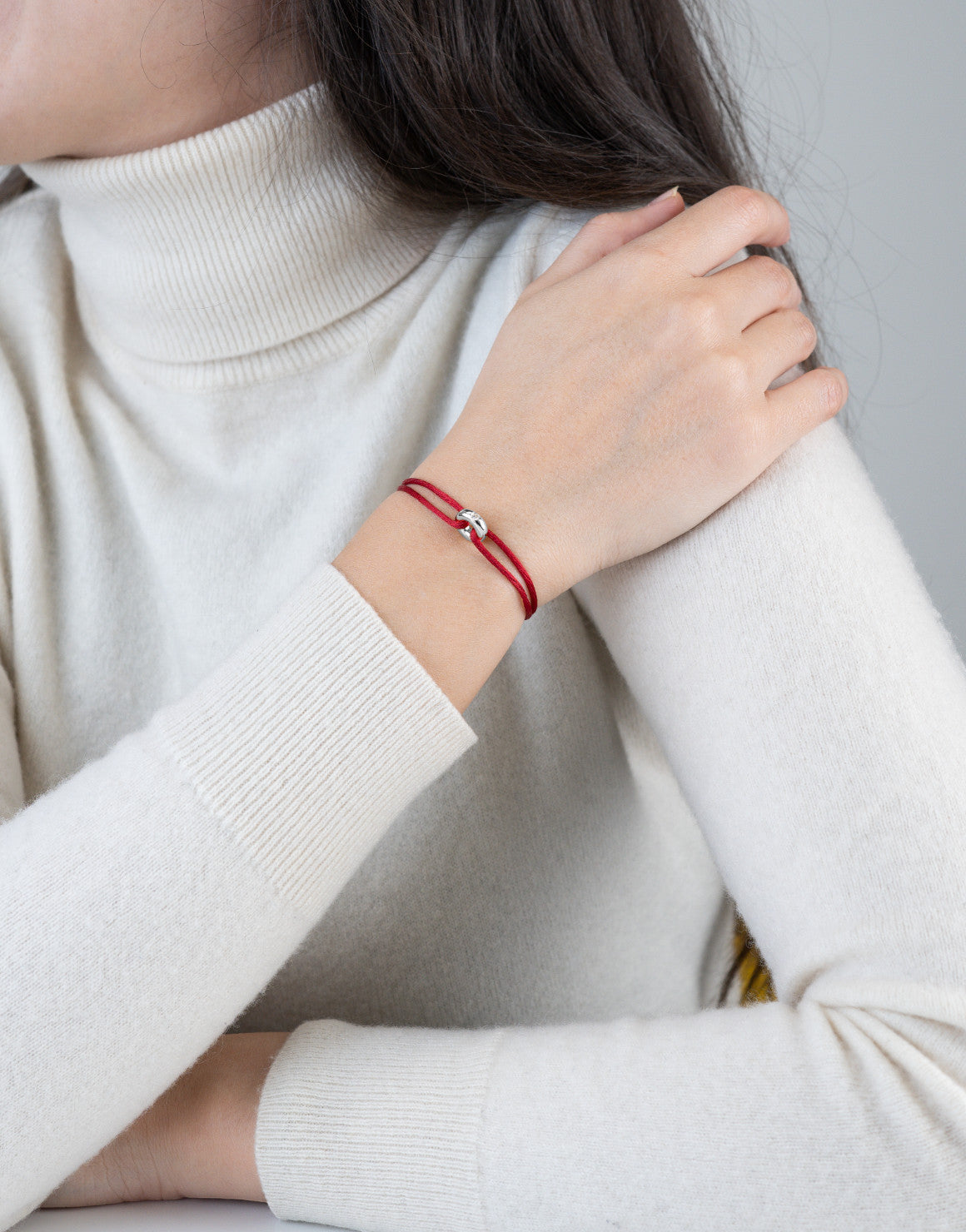 Mini Silver Diamond Cord Bracelet