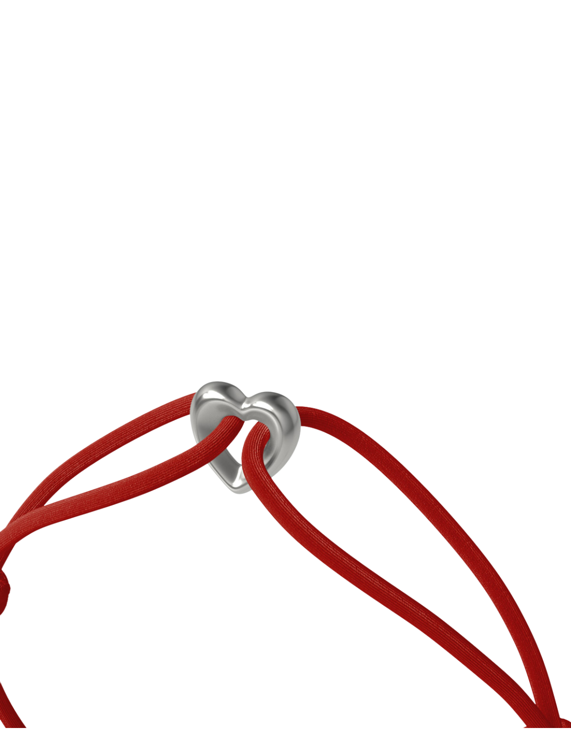 Silver Heart Cord Bracelet