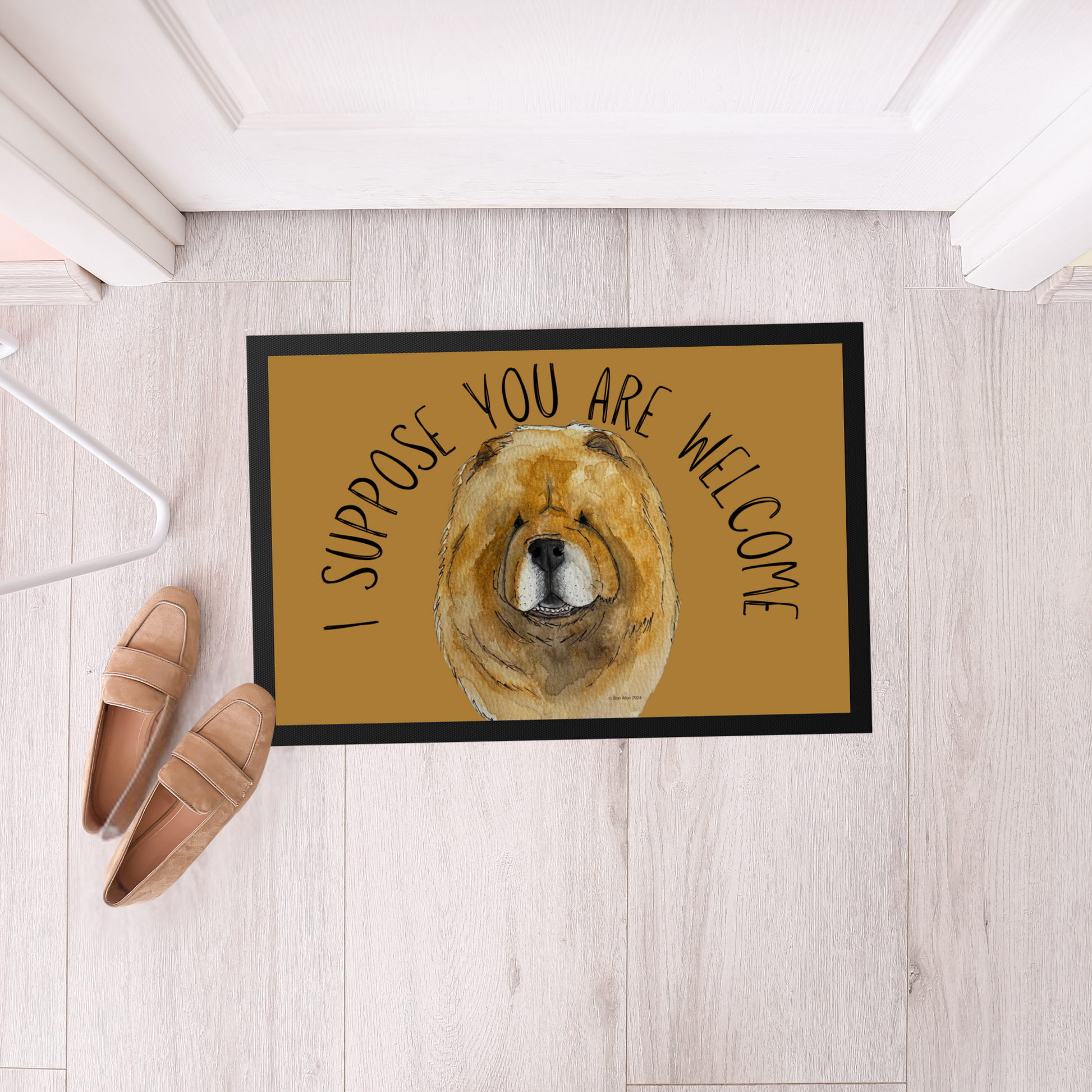Red Chow Chow Doormat I Suppose You Are Welcome
