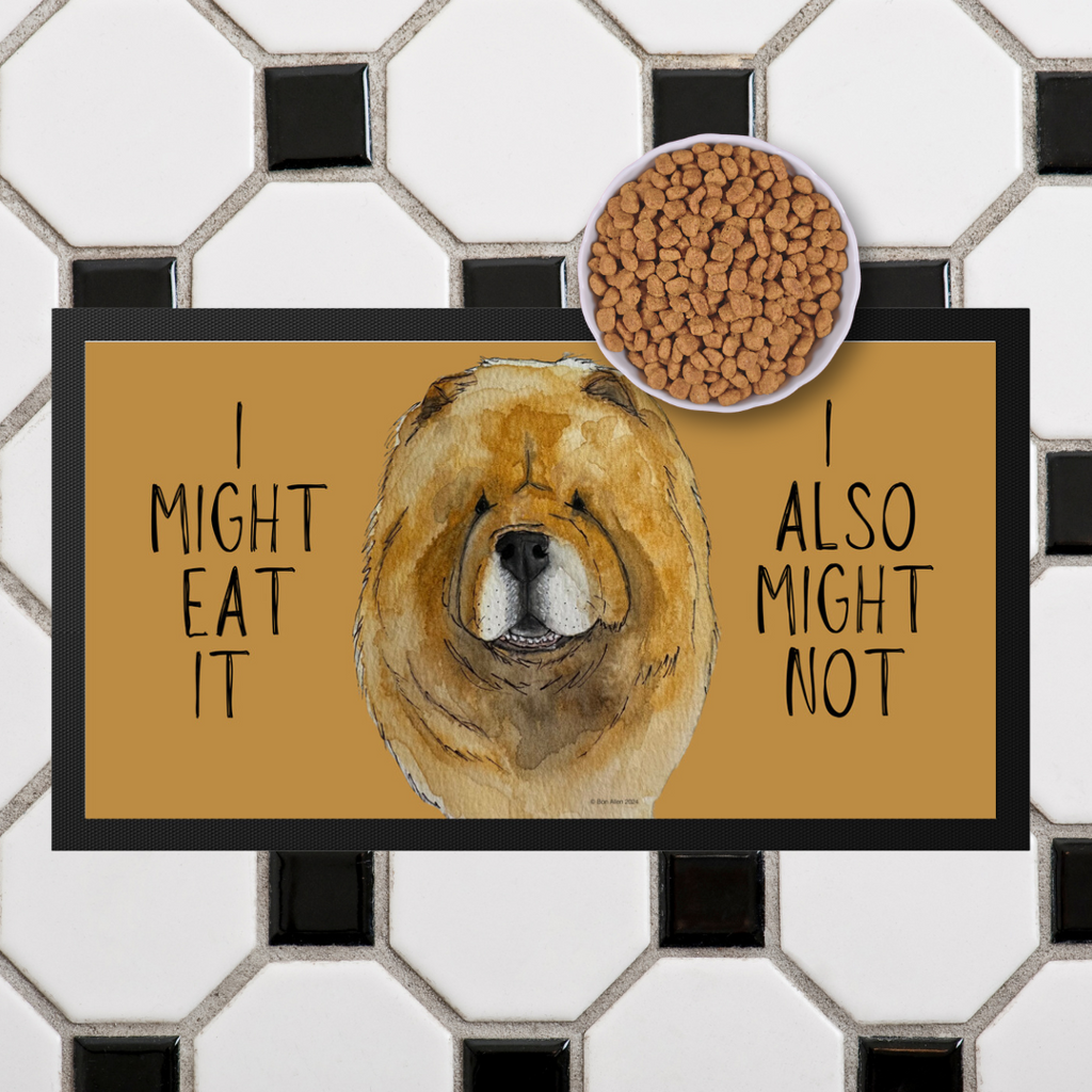 Red Chow Chow Pet Bowl Mat