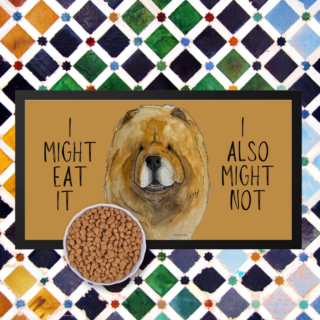 Red Chow Chow Pet Bowl Mat