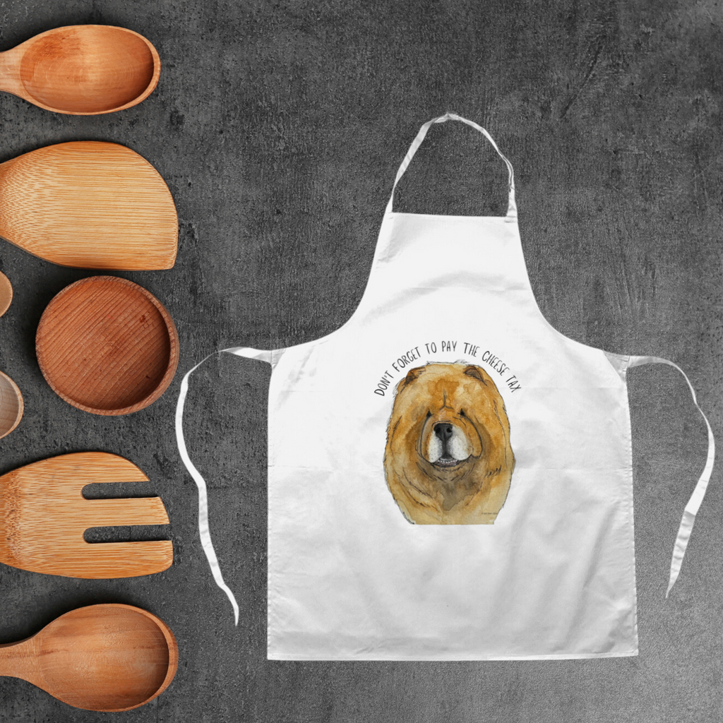 Red Chow Chow Cheese Tax Apron Cook Like a Fluffy Boss