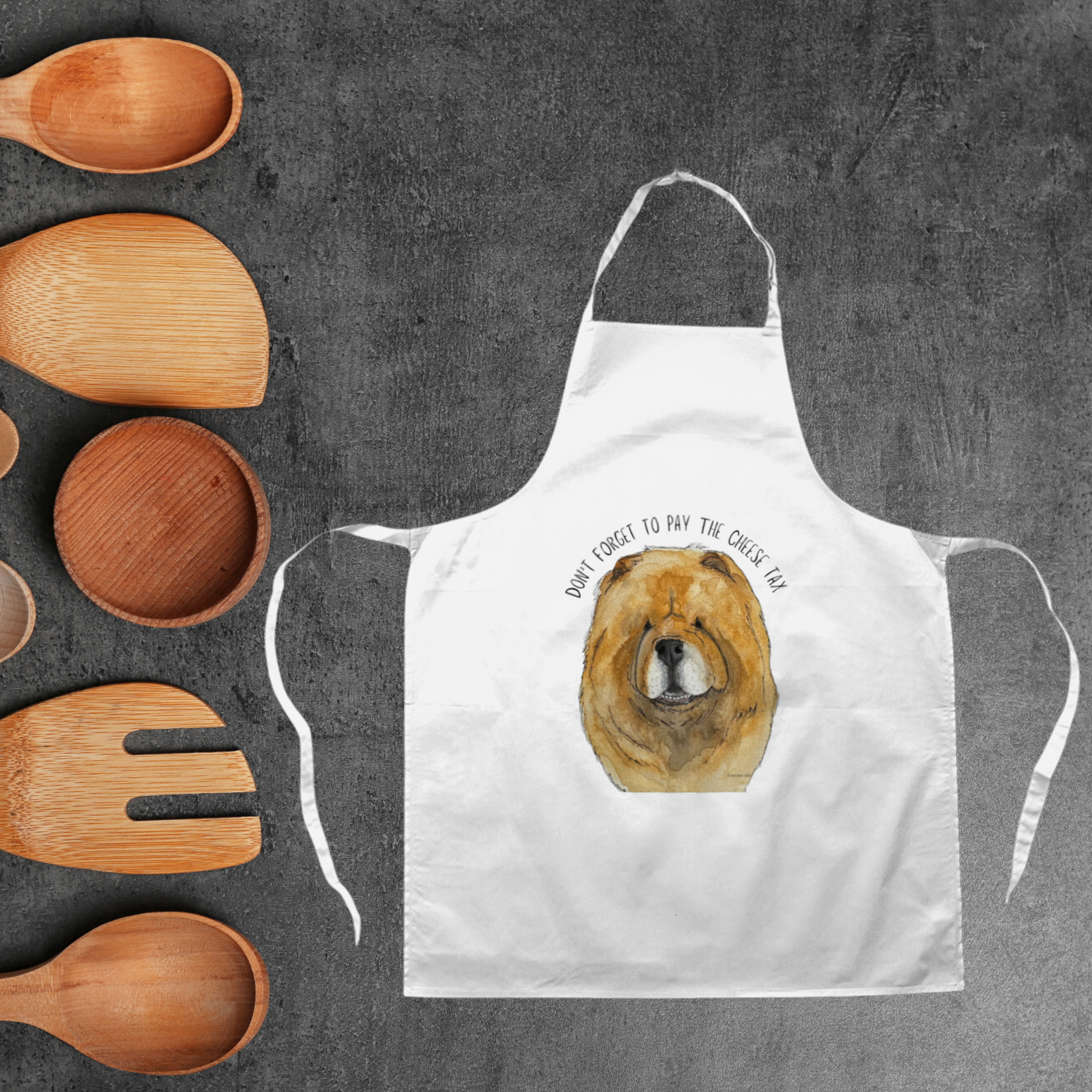 Red Chow Chow Cheese Tax Apron Cook Like a Fluffy Boss