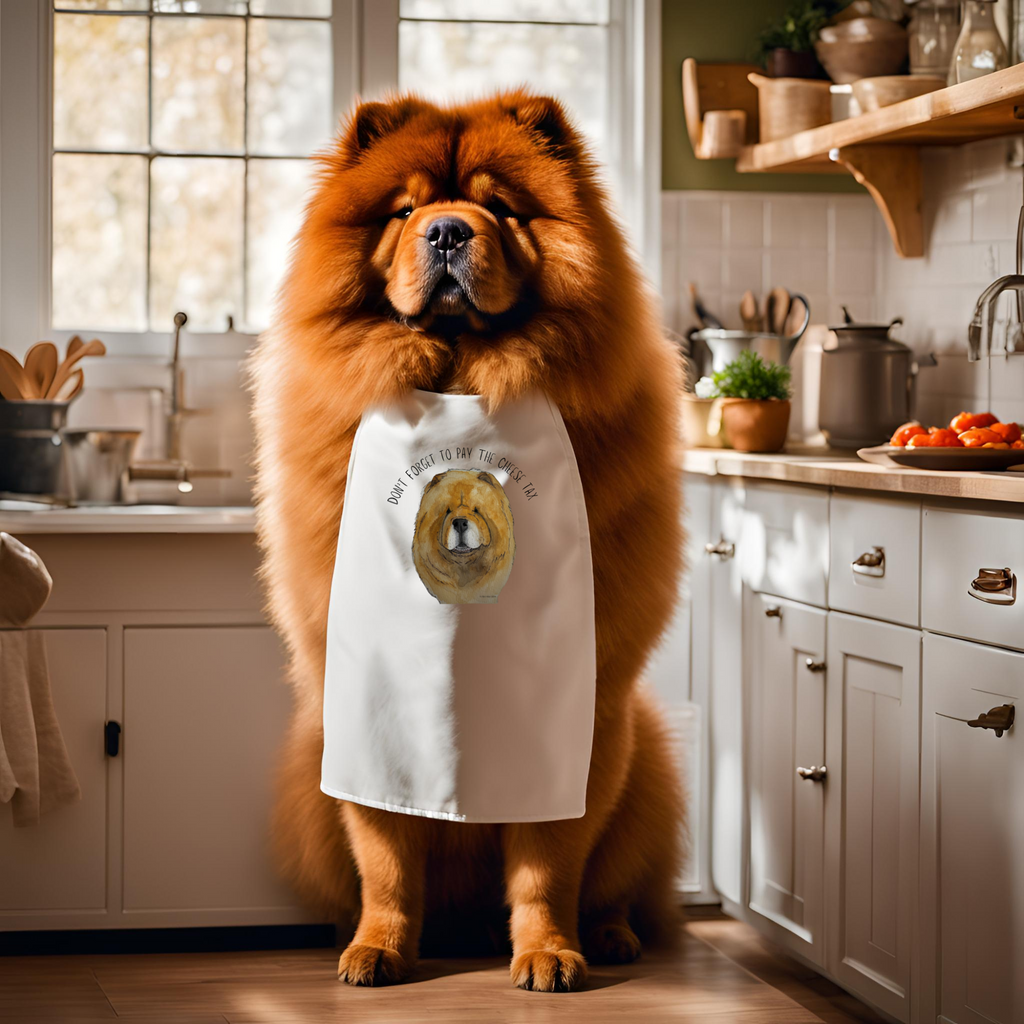 Red Chow Chow Cheese Tax Apron Cook Like a Fluffy Boss